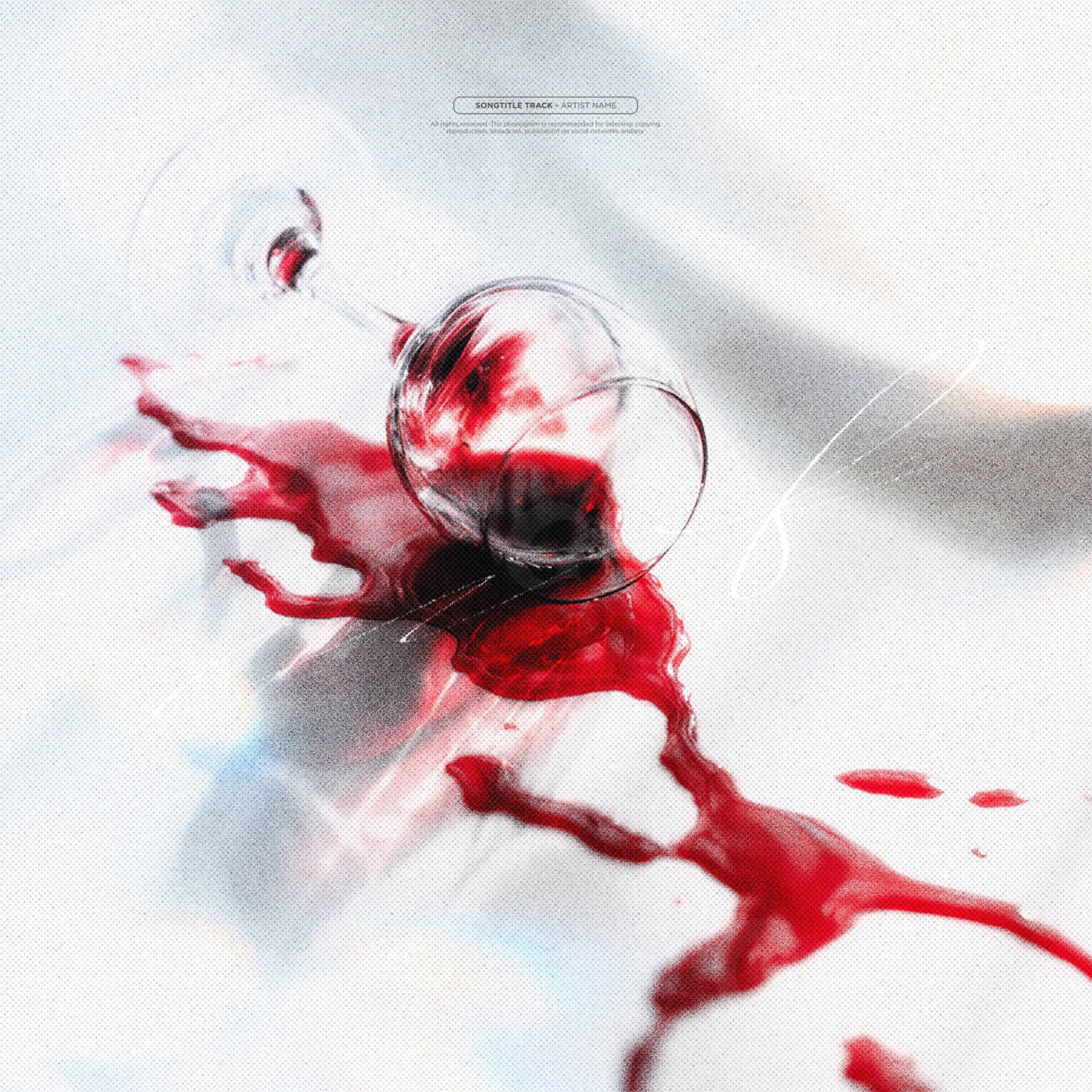 Spilled wine glass