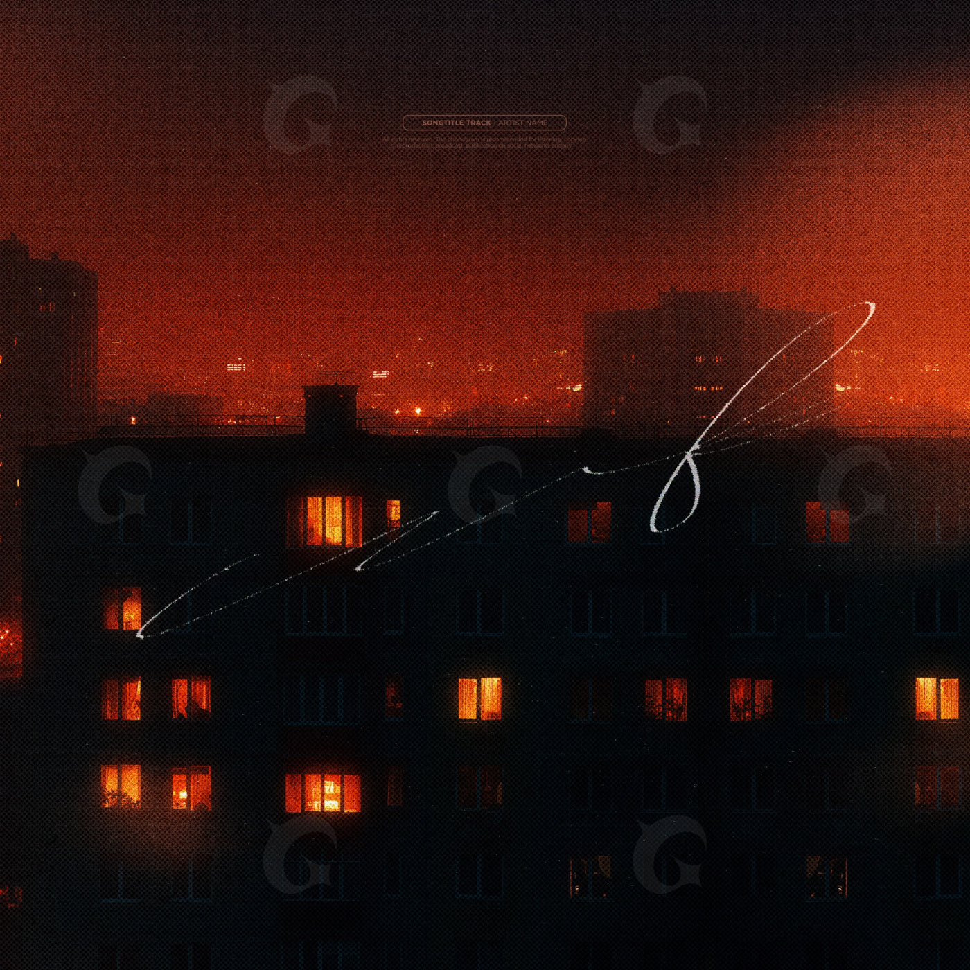 Windows against night