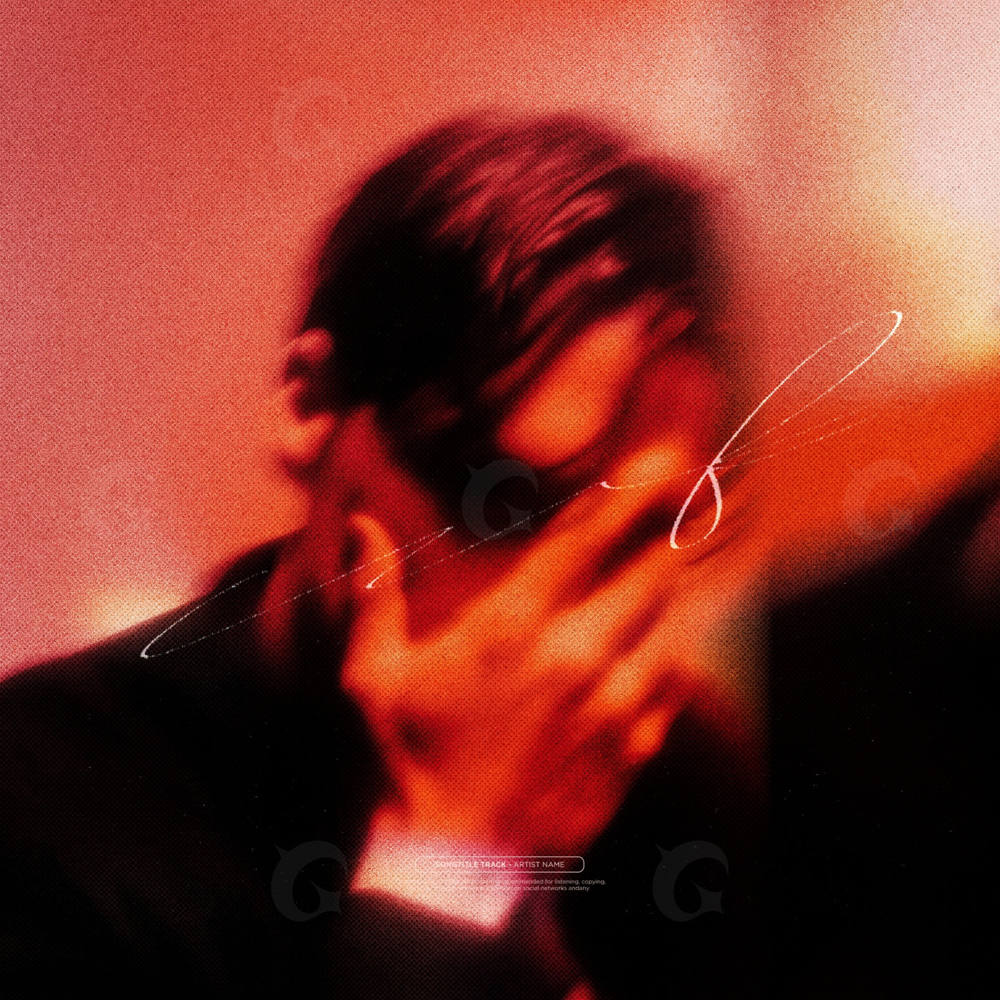Blurred man covering face