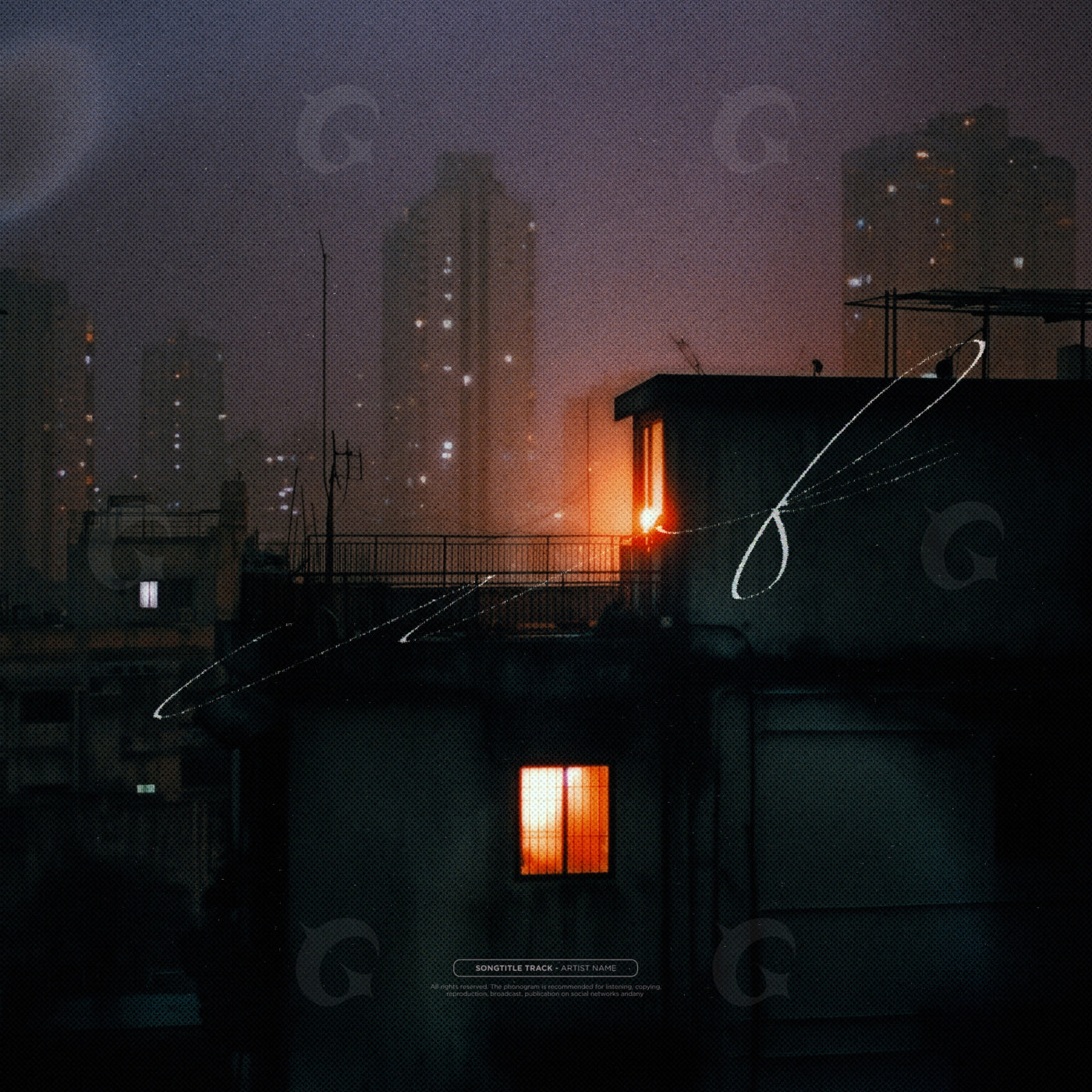 Rooftop window glow