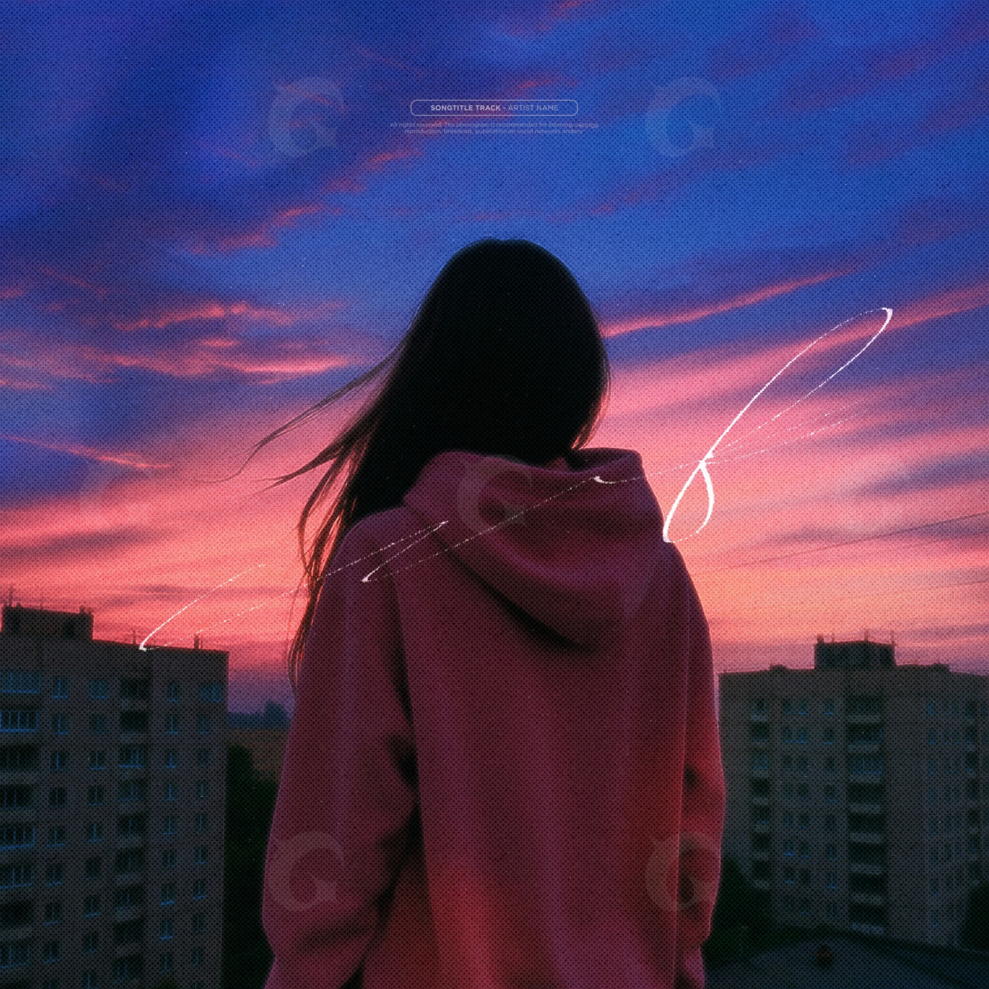 Silhouette facing sunset