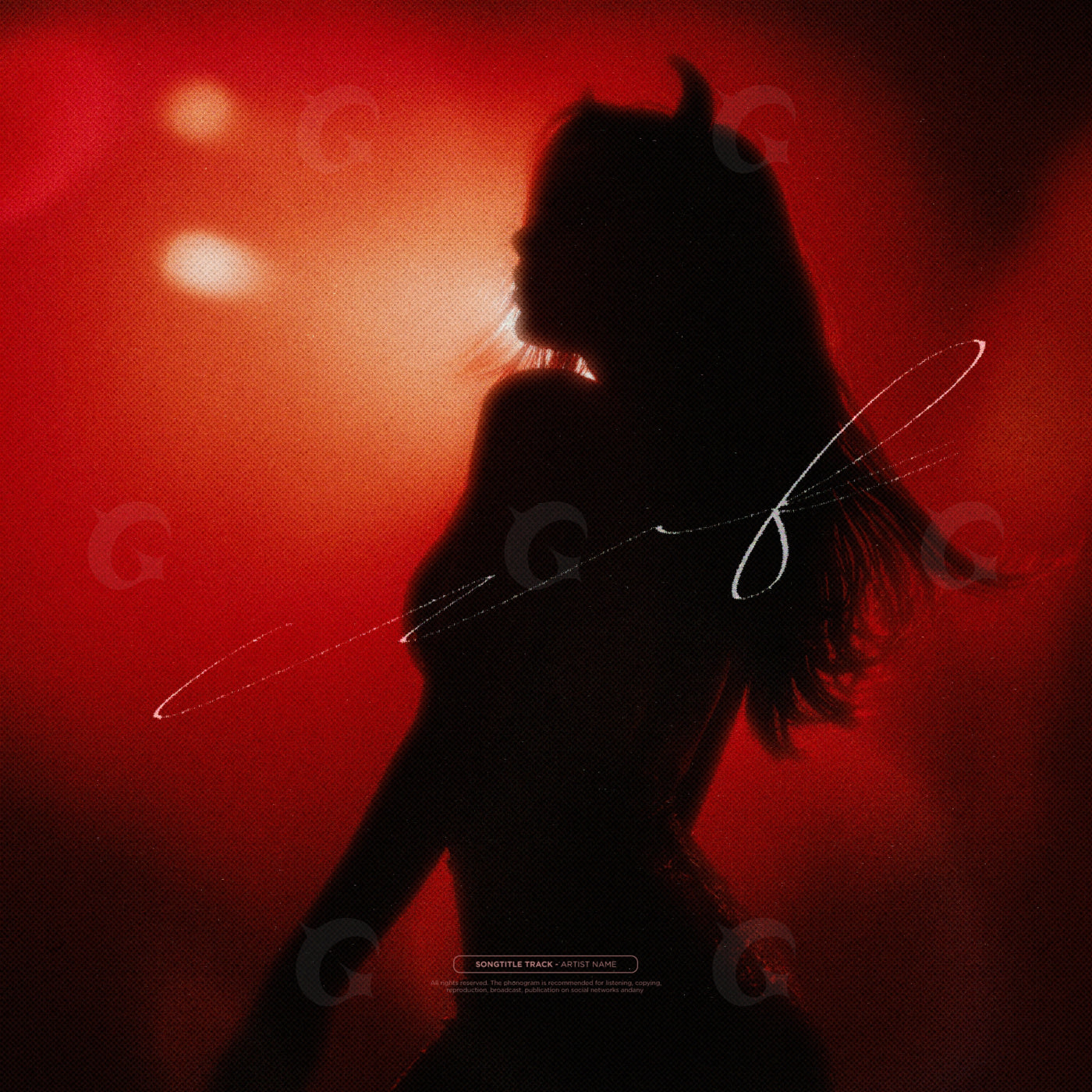 Silhouette under lights
