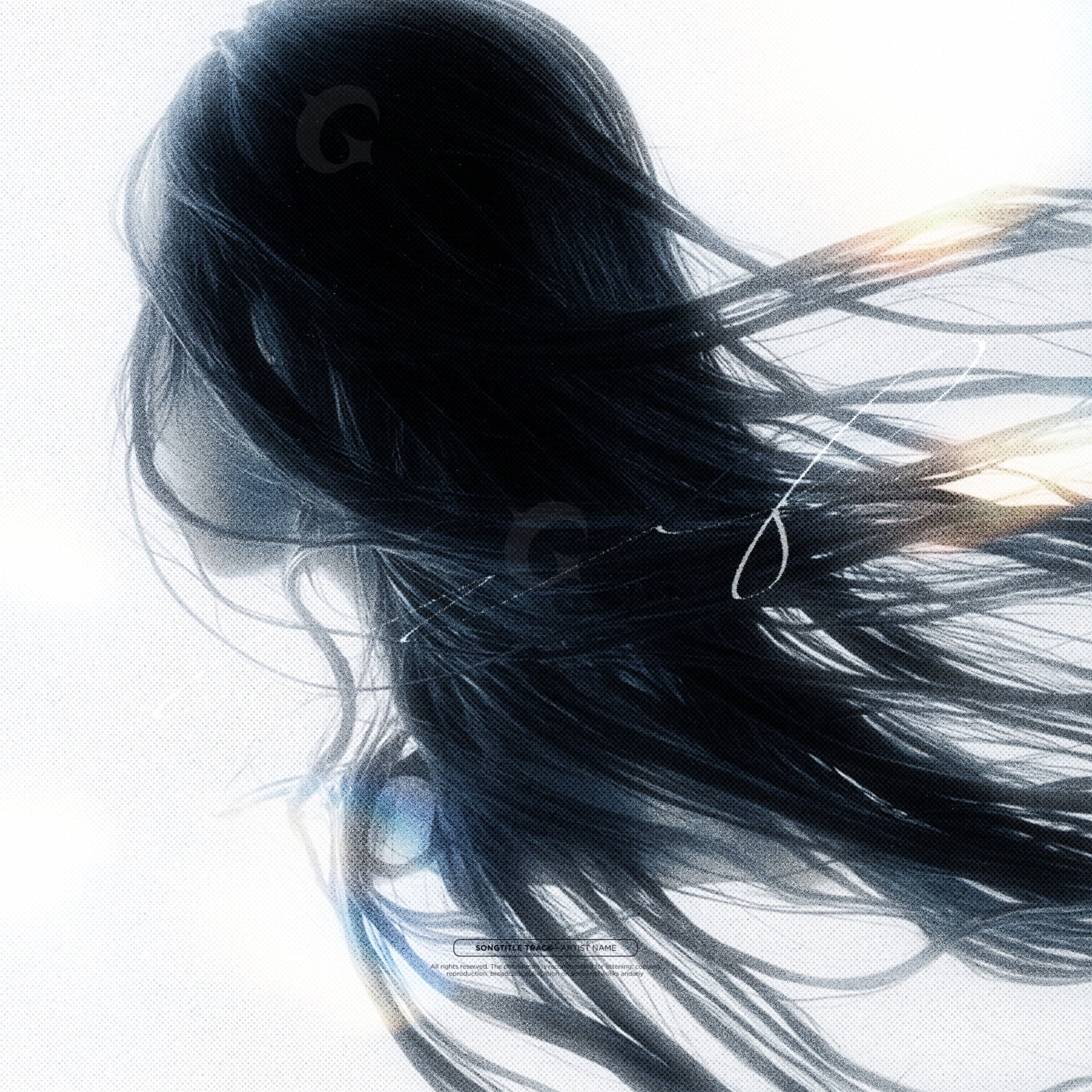 Woman with windblown hair