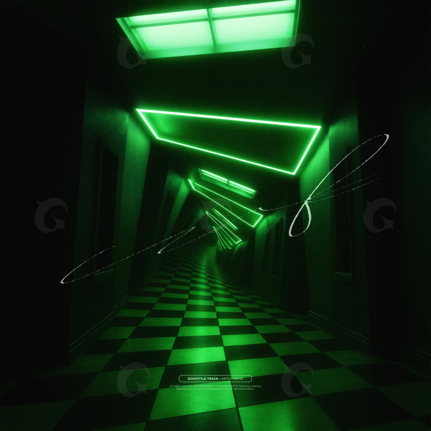 Neon corridor into infinity
