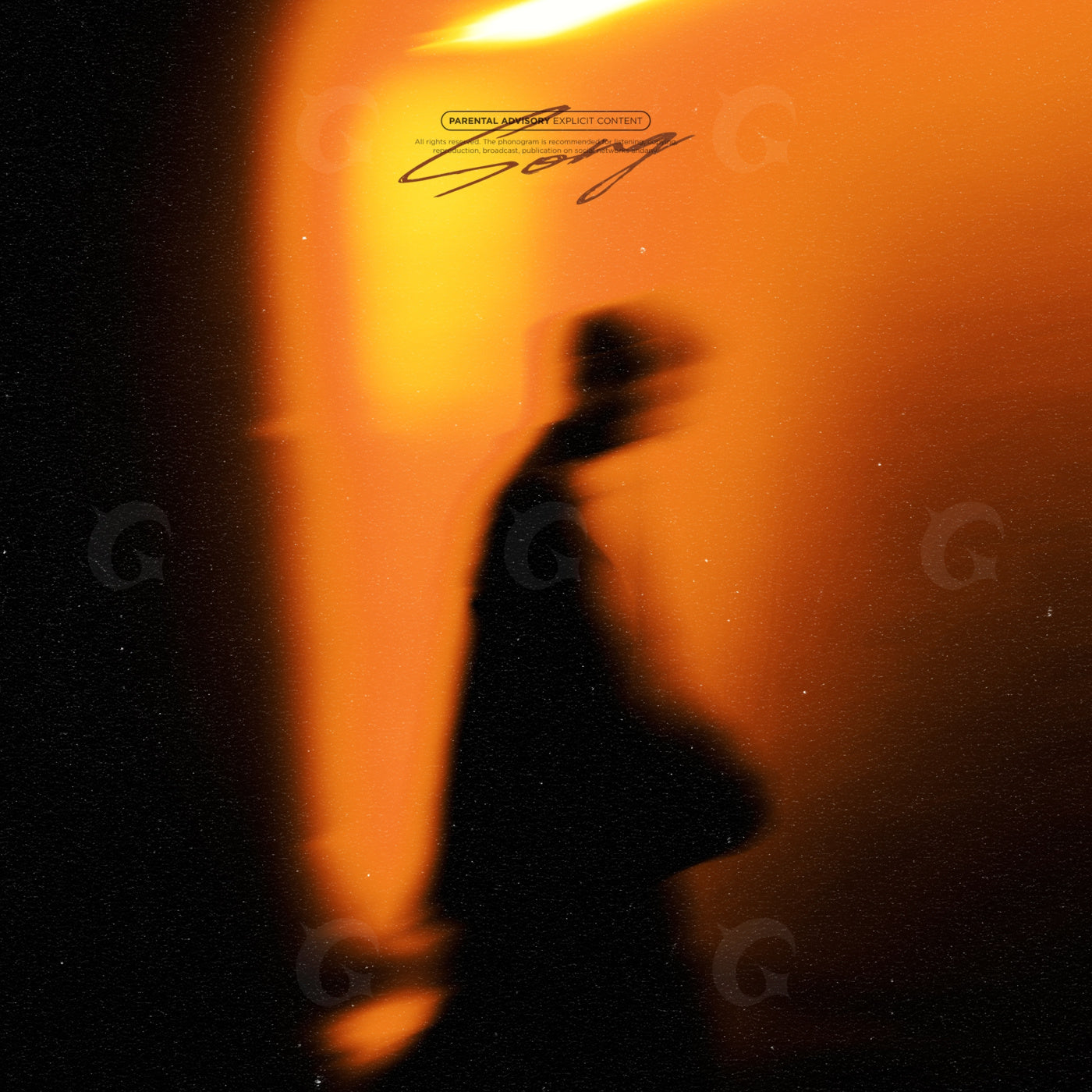 Silhouette walking past