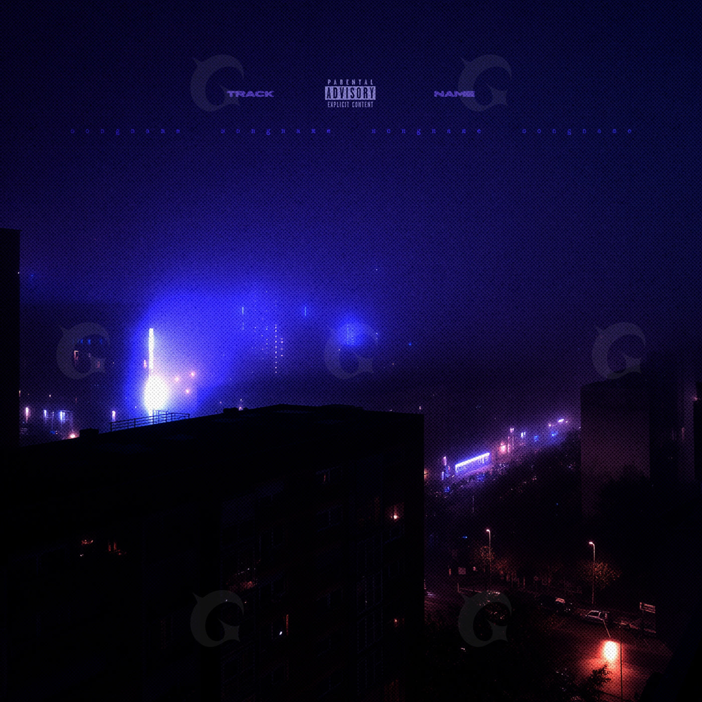 Neon night skyline