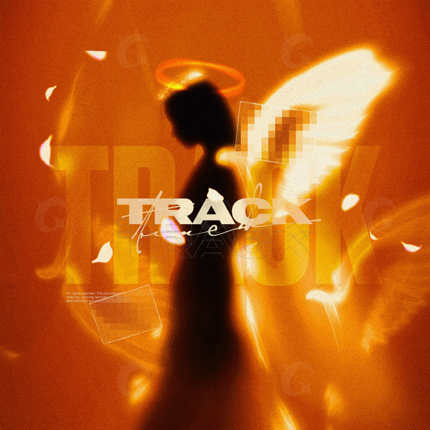 Haloed angel silhouette