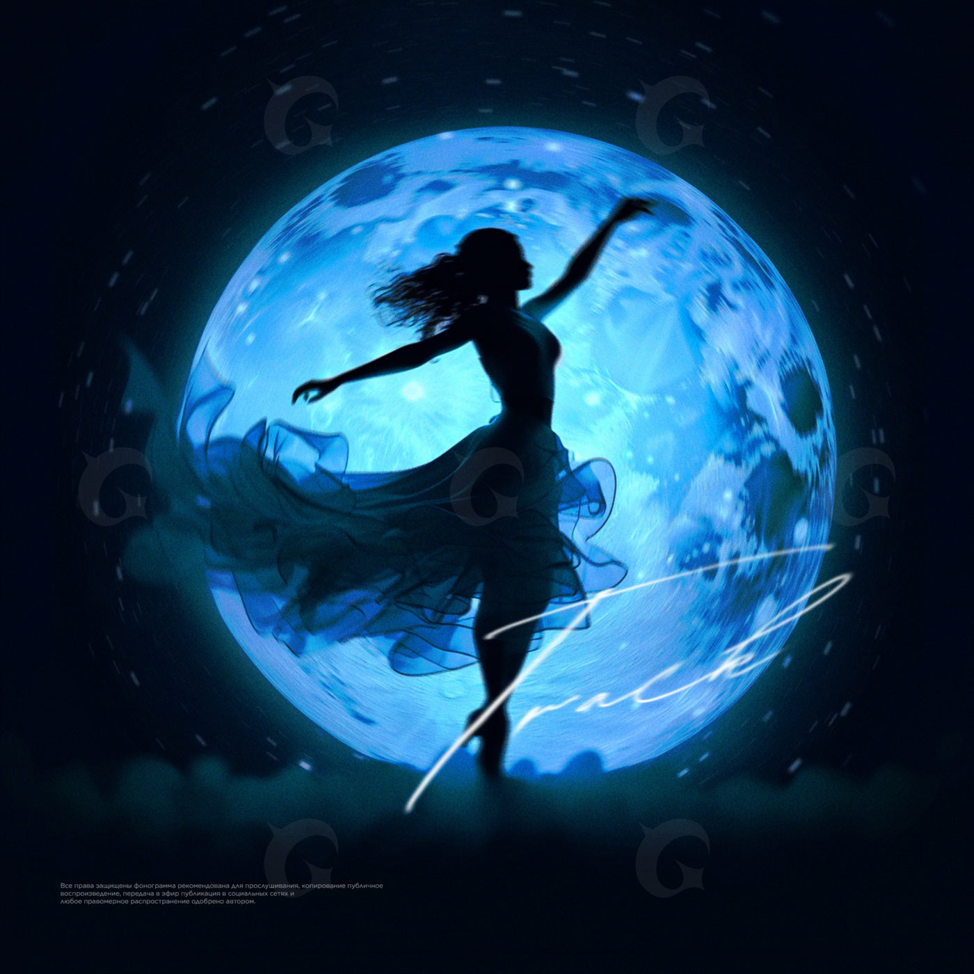 Moonlit dance silhouette