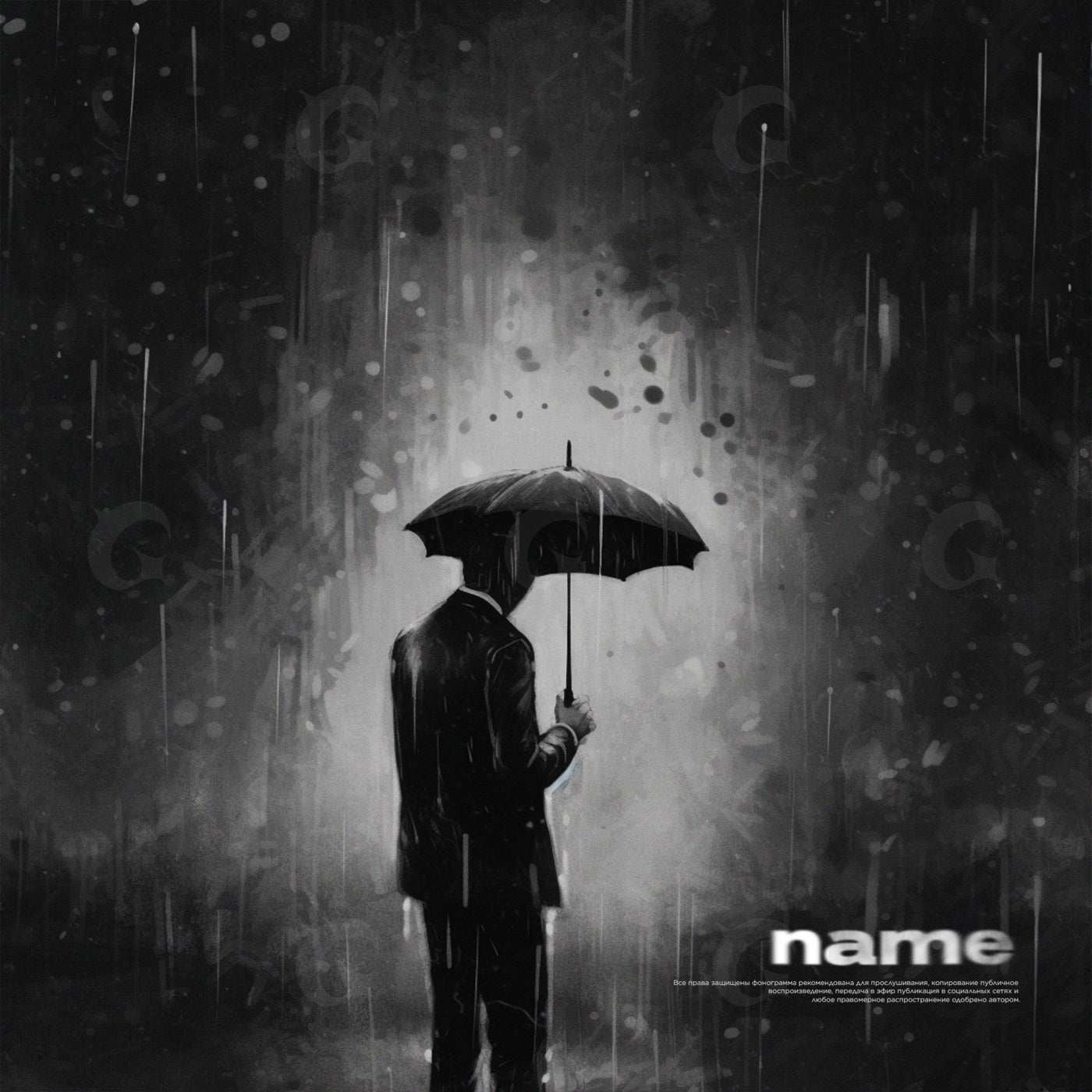 Lonely man umbrella