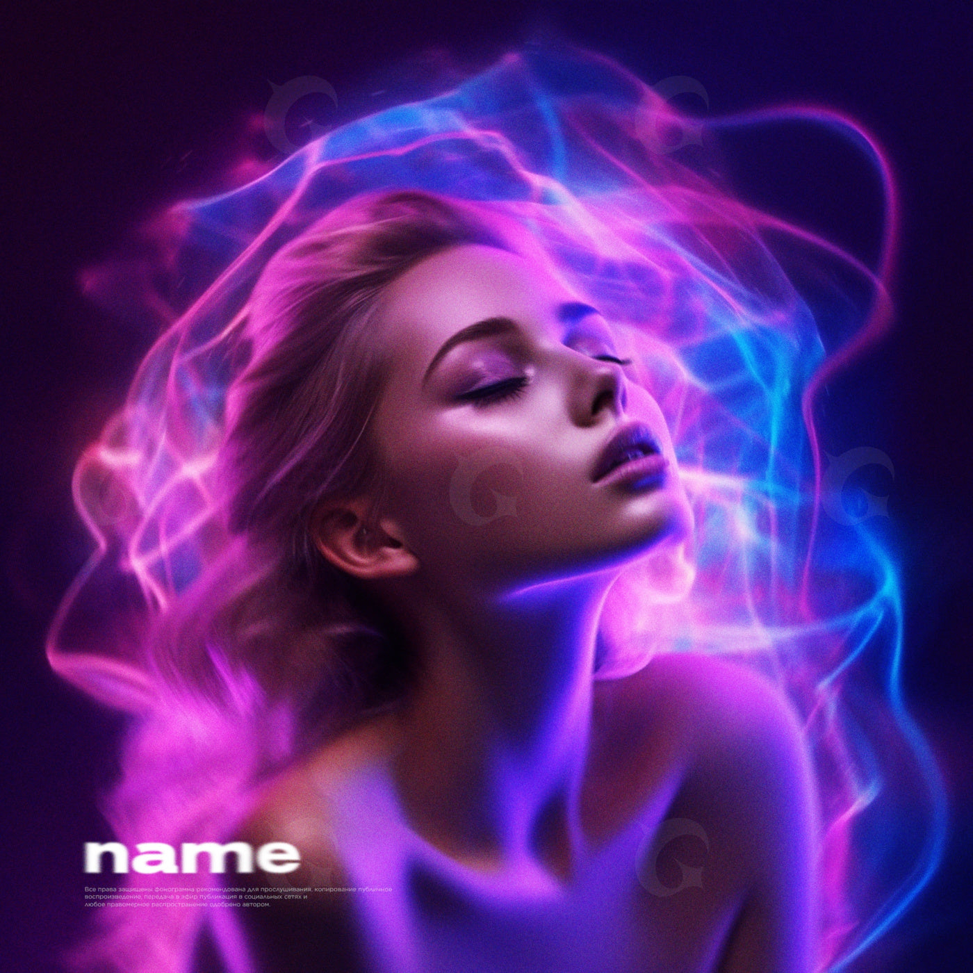 Neon dreaming woman