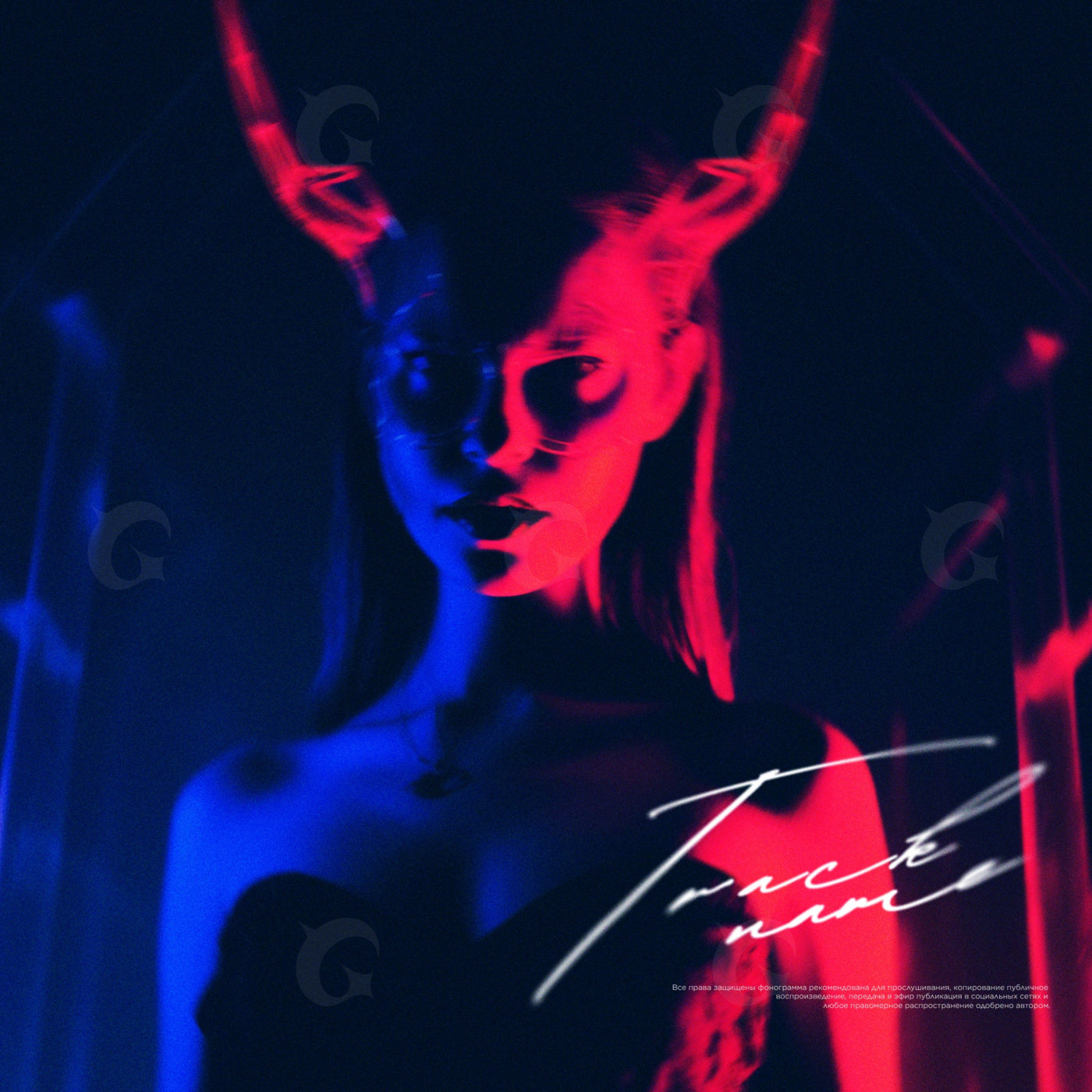 Neon horned woman