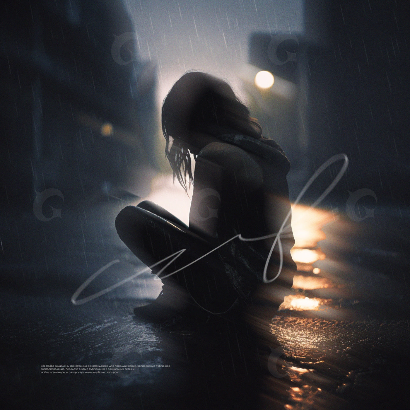 Alone under rain