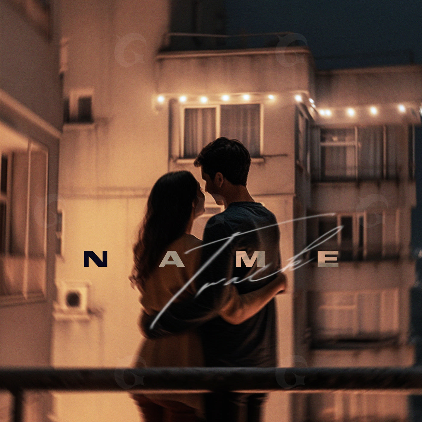 Balcony embrace night