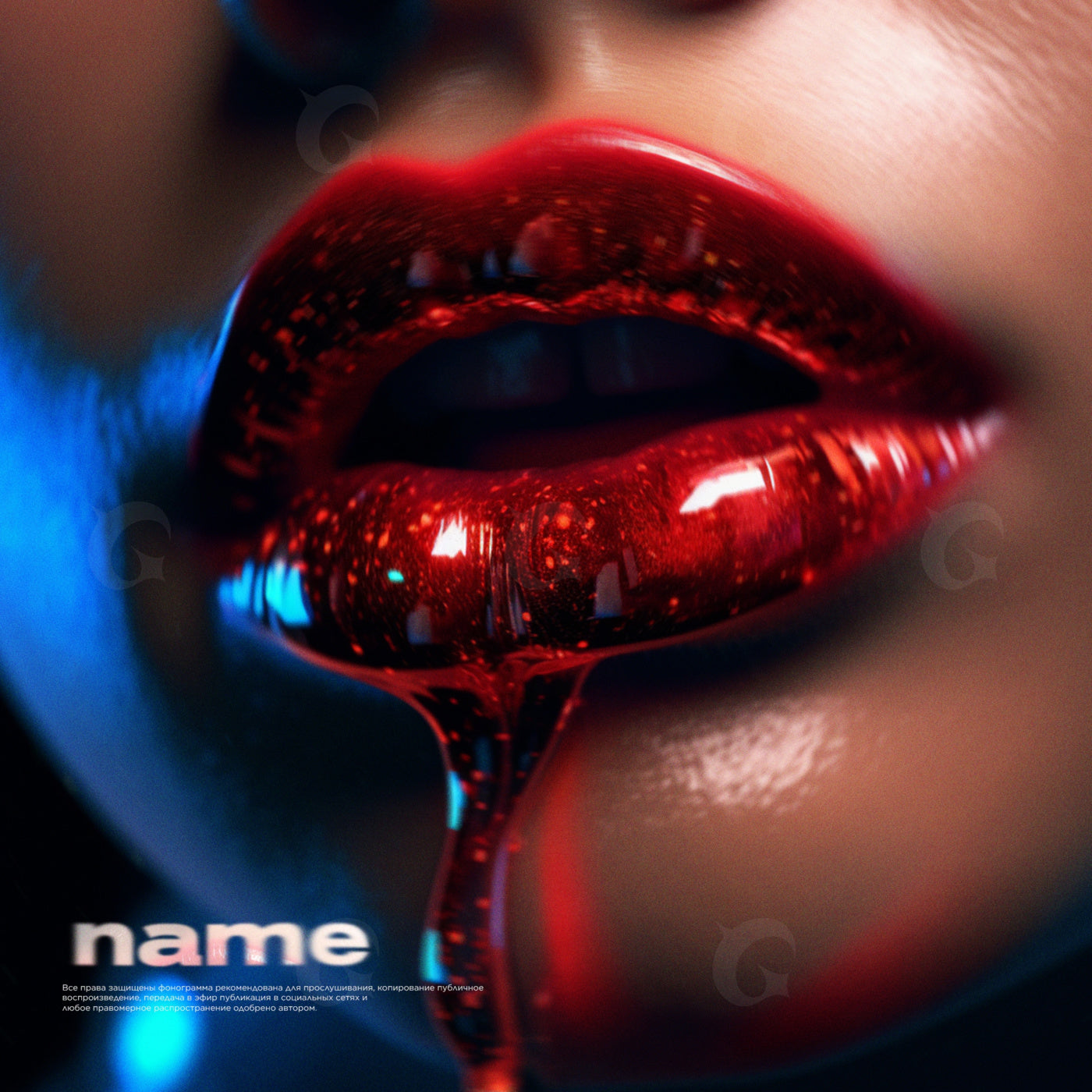 Glistening dripping lips