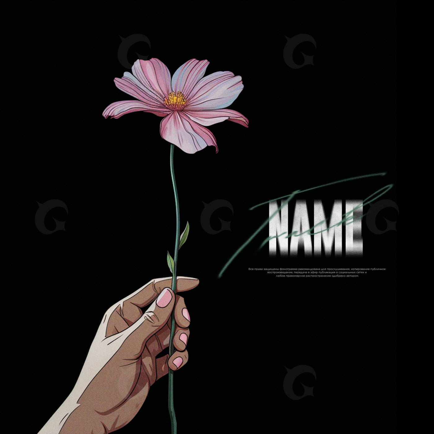 Hand holding flower
