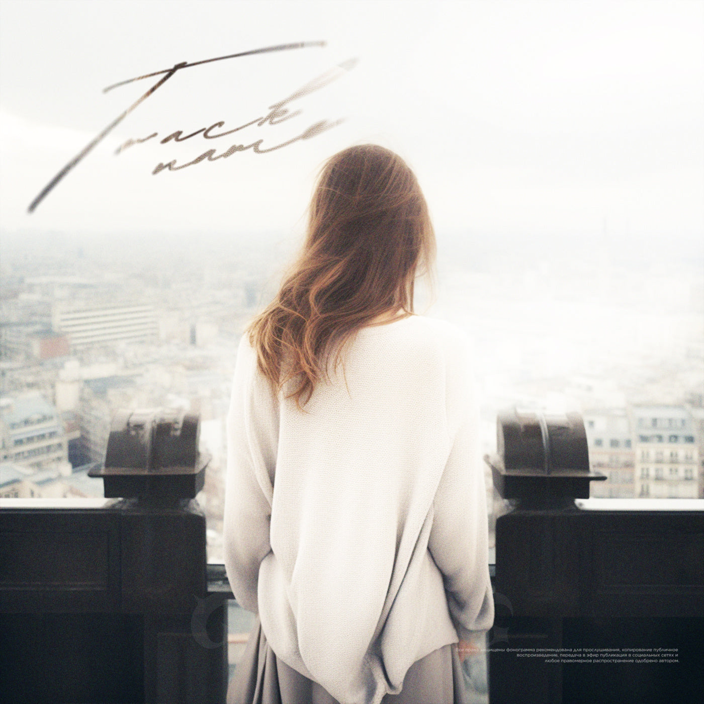 Woman over city
