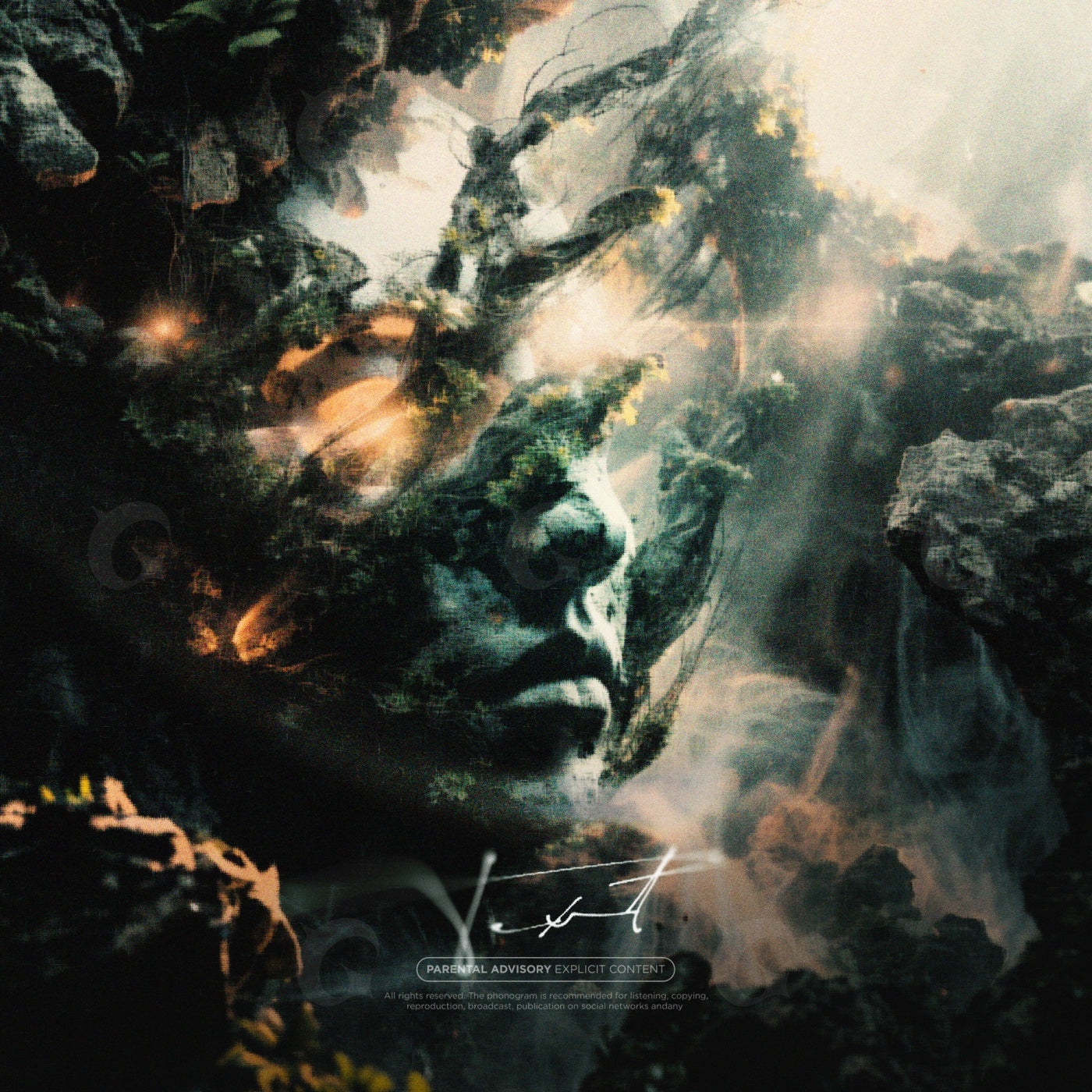 Ethereal stone face