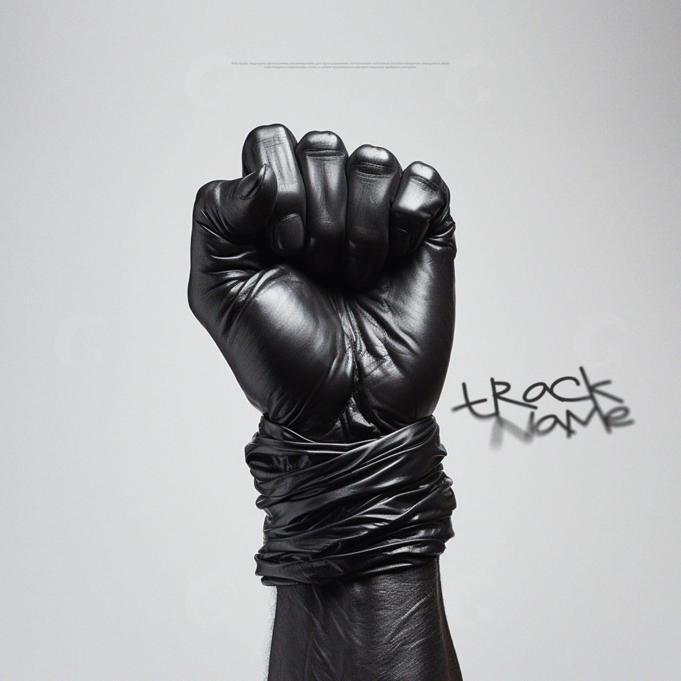 Gloved fist raised