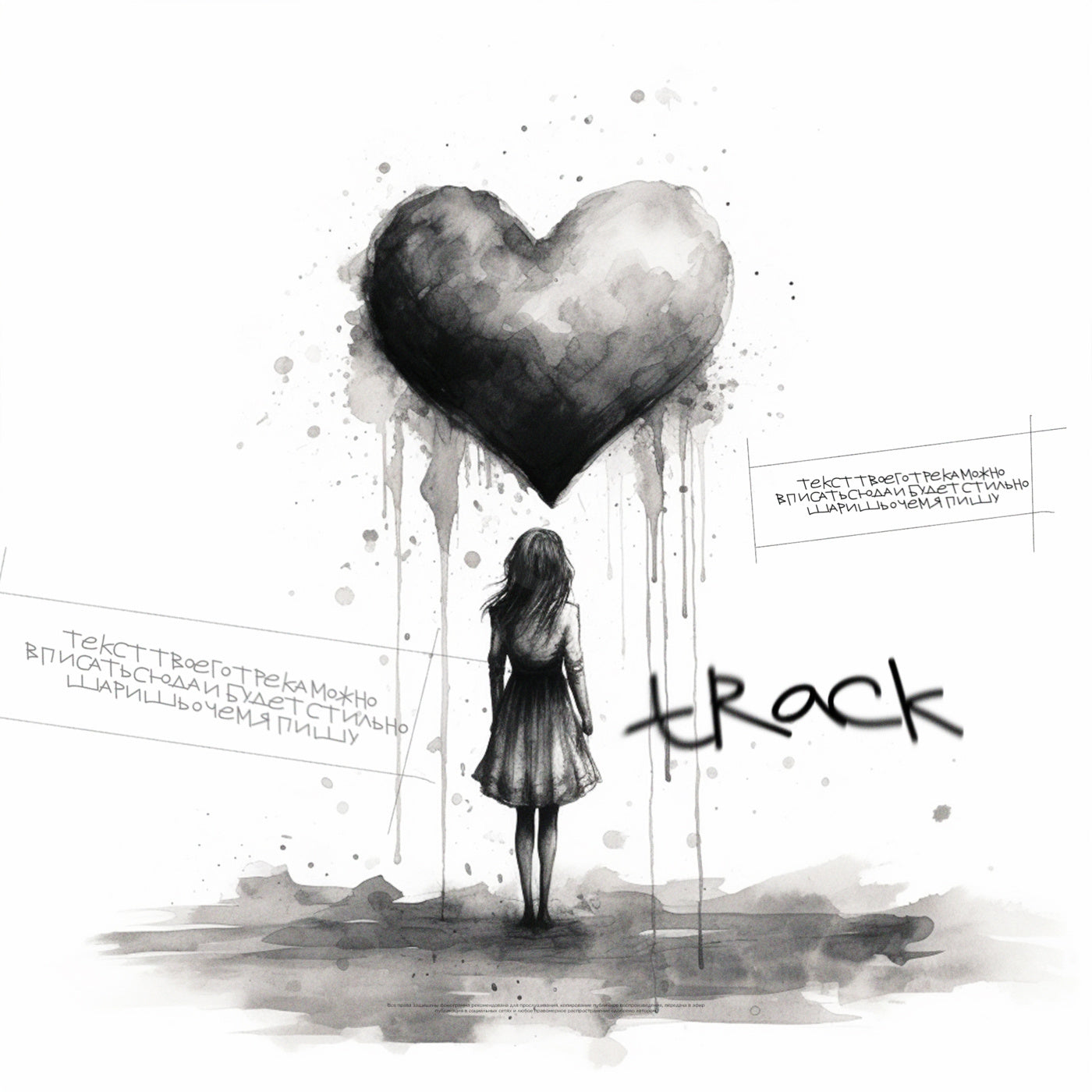 Girl under dripping heart