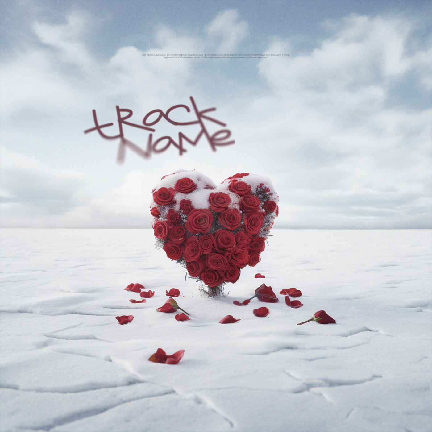 Frozen rose heart