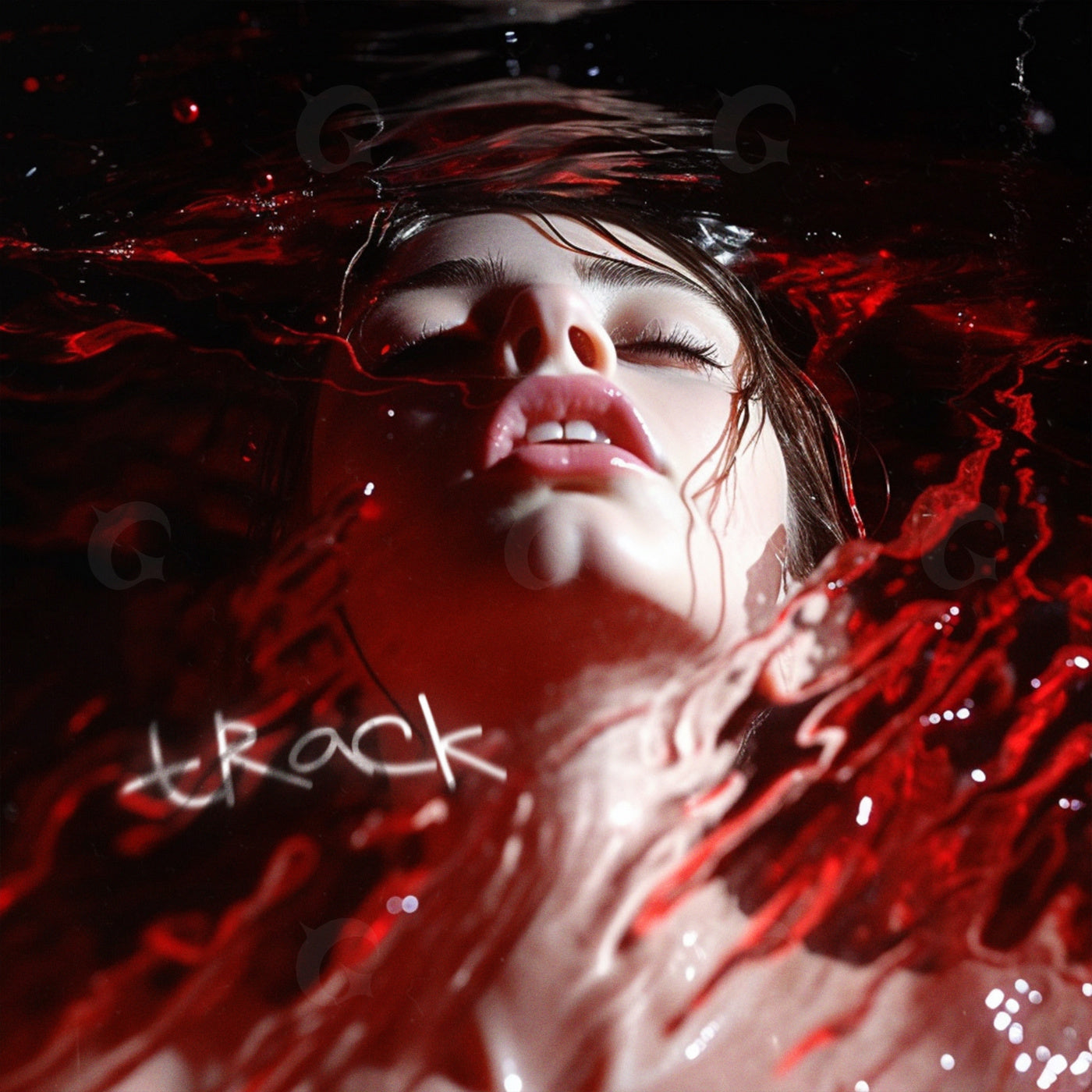 Face emerging from water
