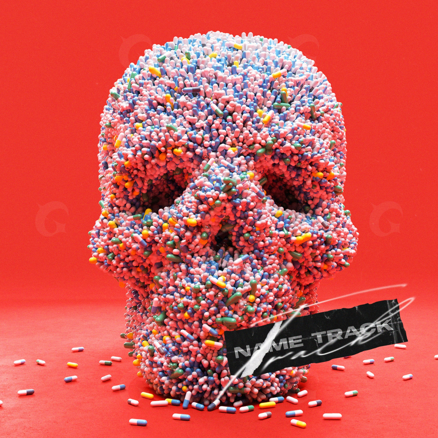 Skull made from sprinkles