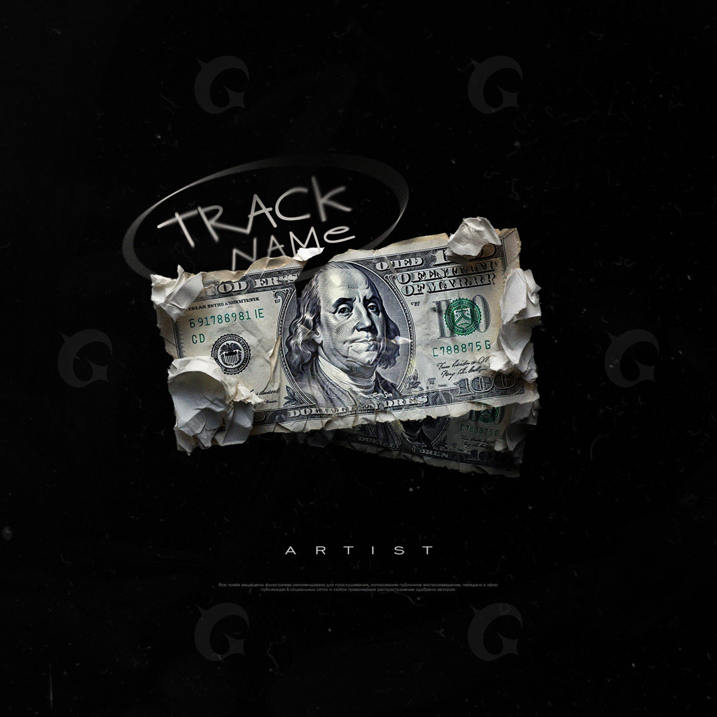 Torn hundred dollar