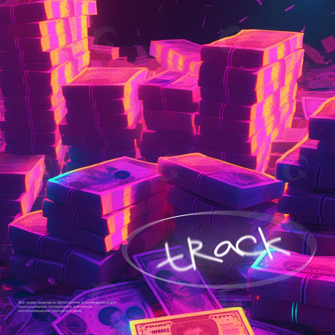 Neon cash stacks