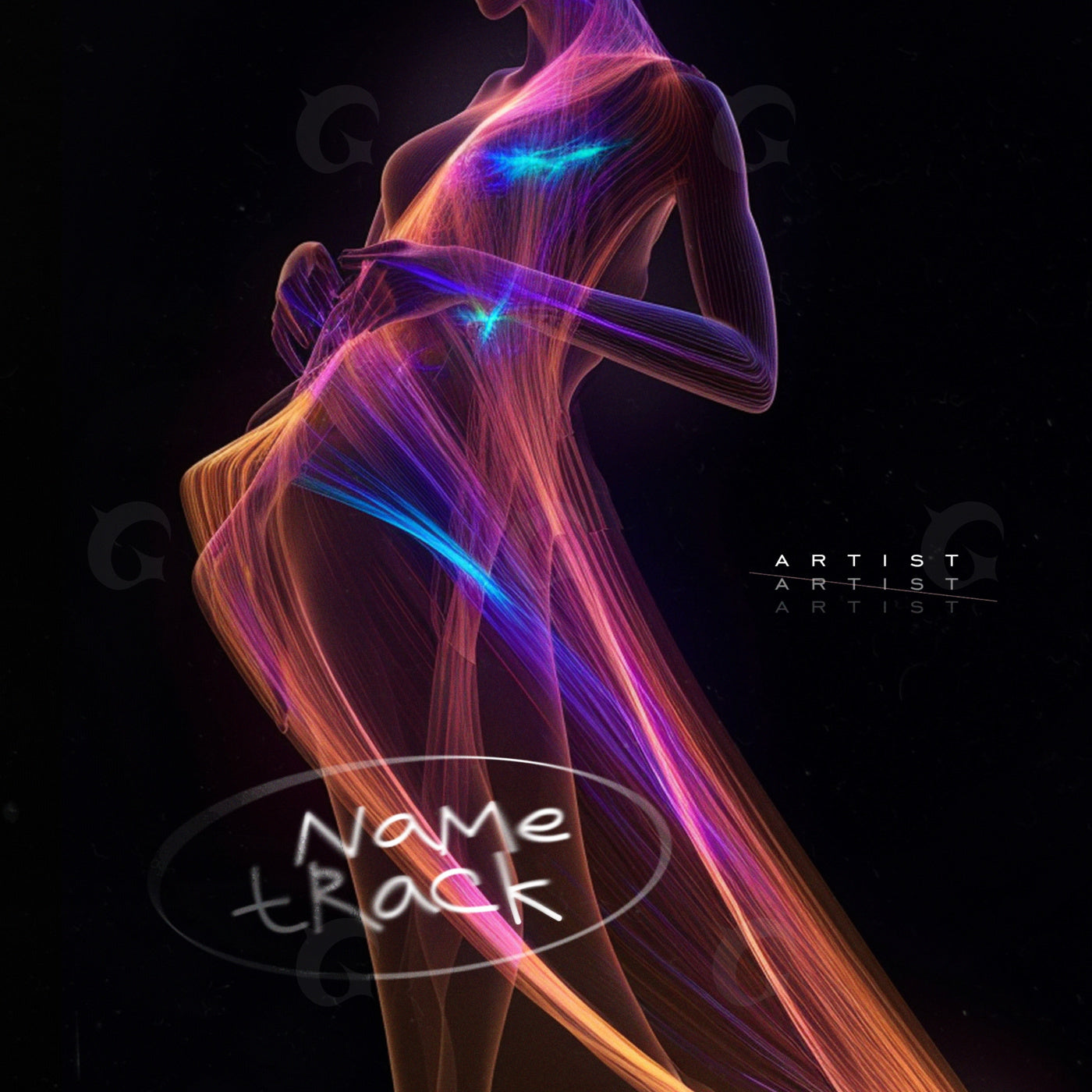 Ethereal neon silhouette