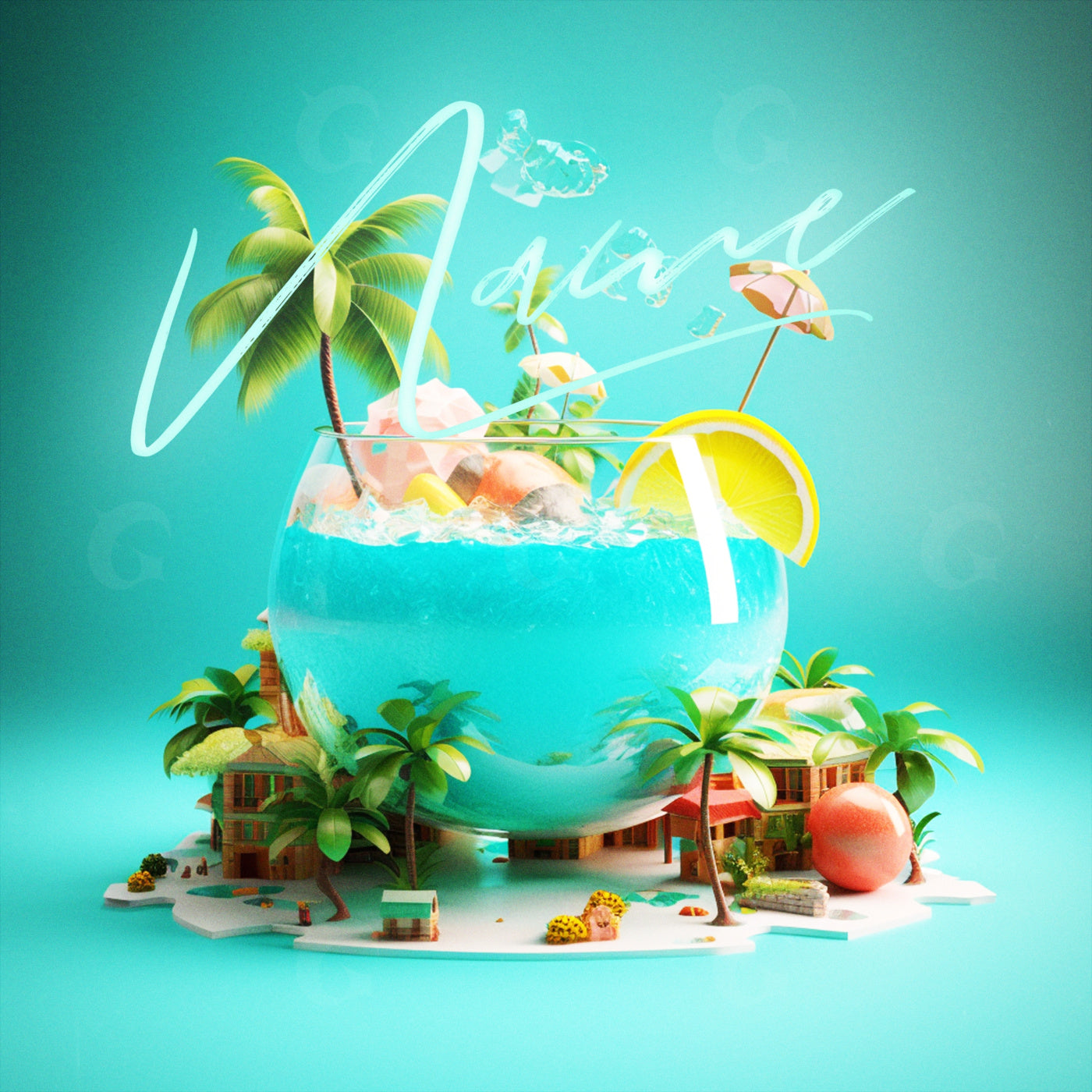 Tropical island cocktail