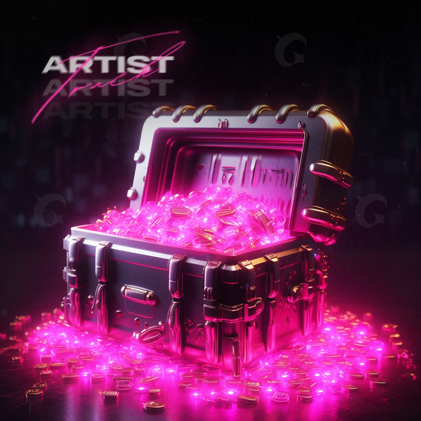 Neon treasure chest