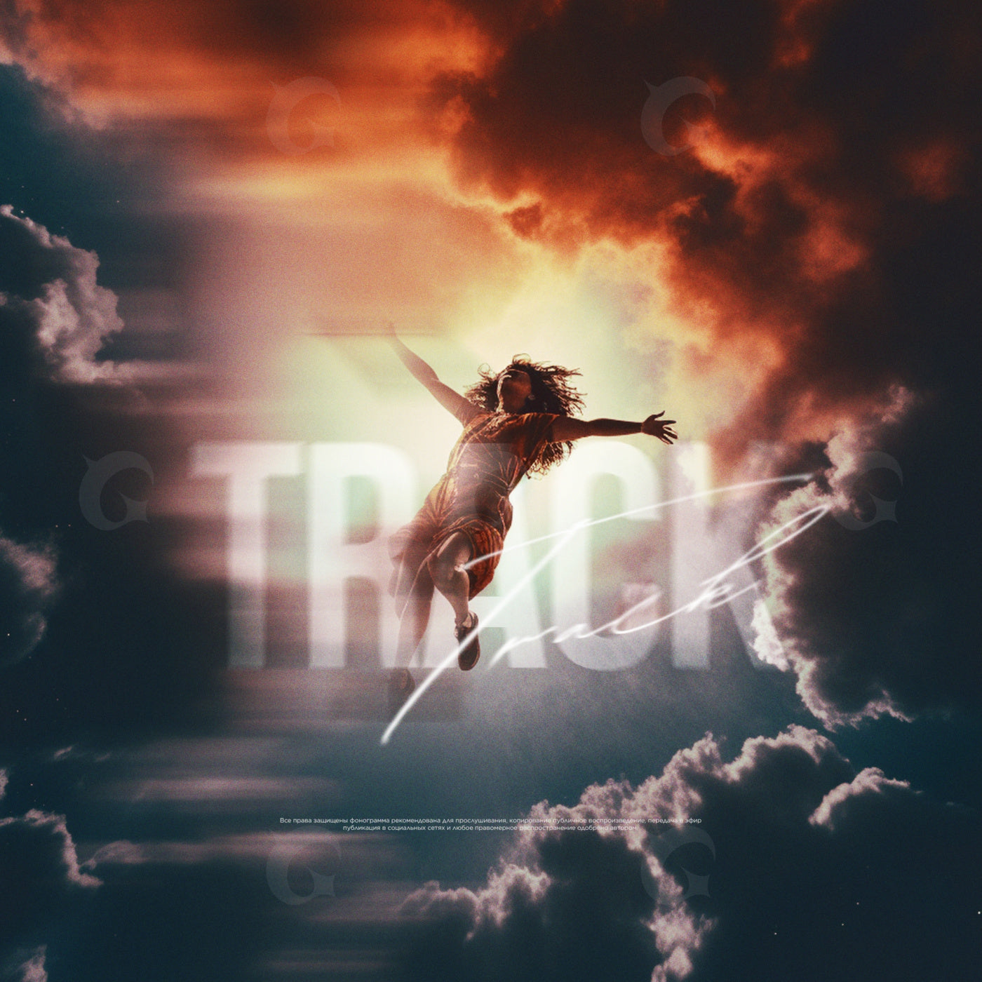 Woman falling sky