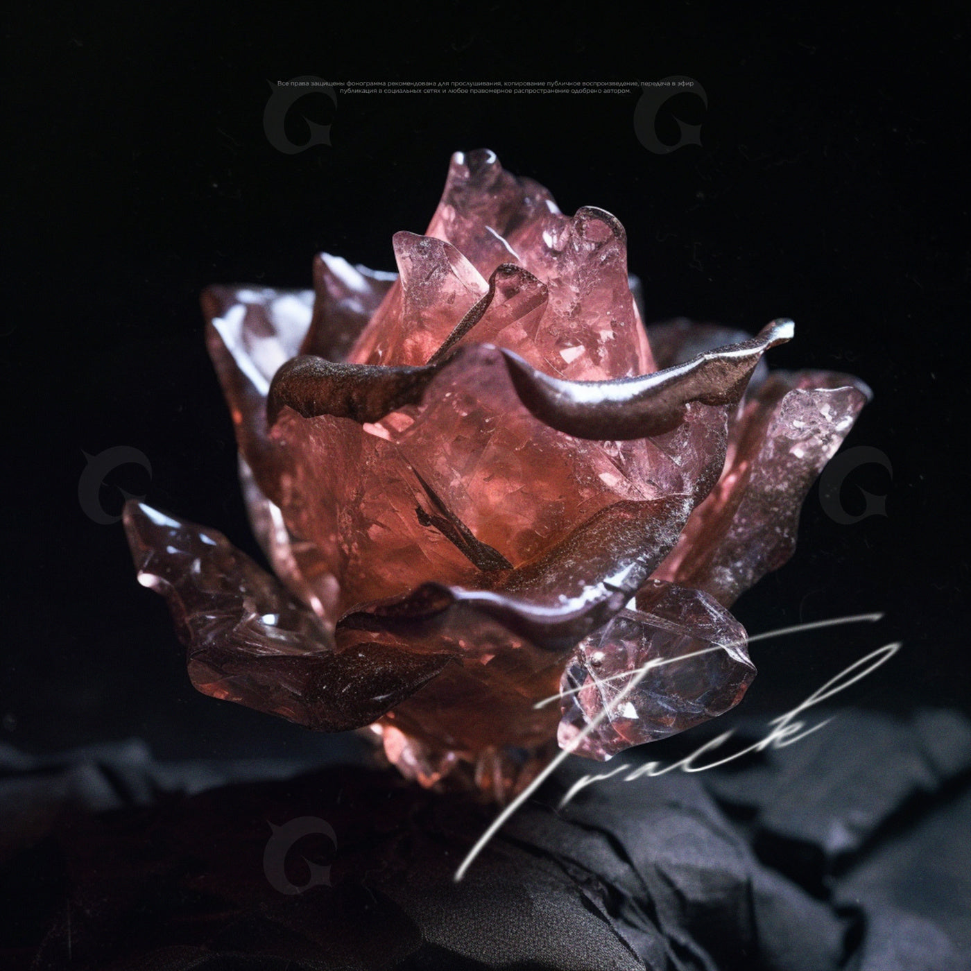 Crystal rose sculpture