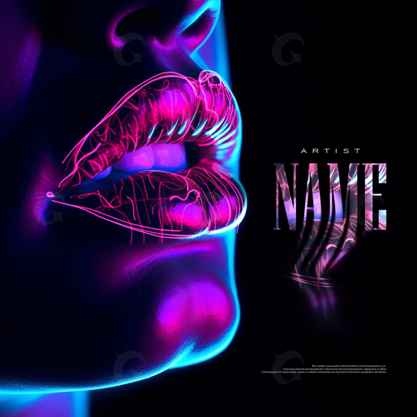 Neon lined lips