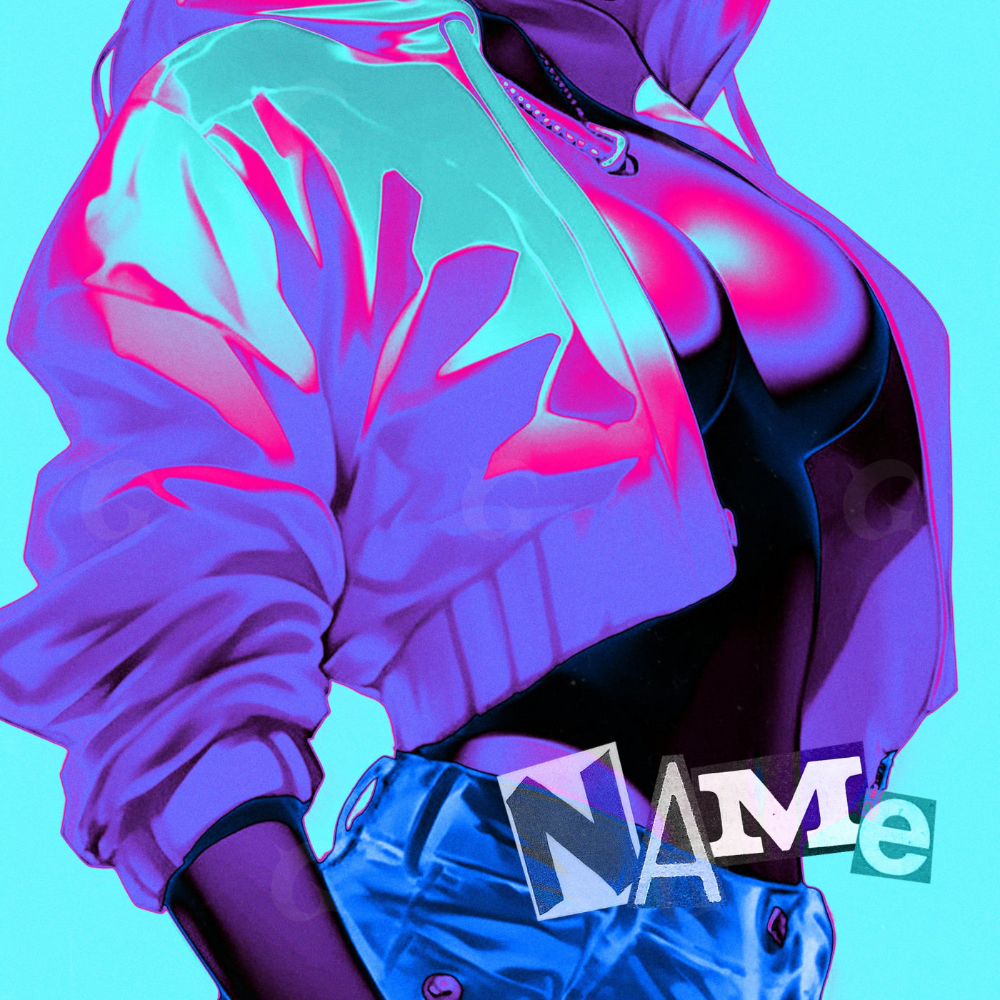 Neon jacket silhouette