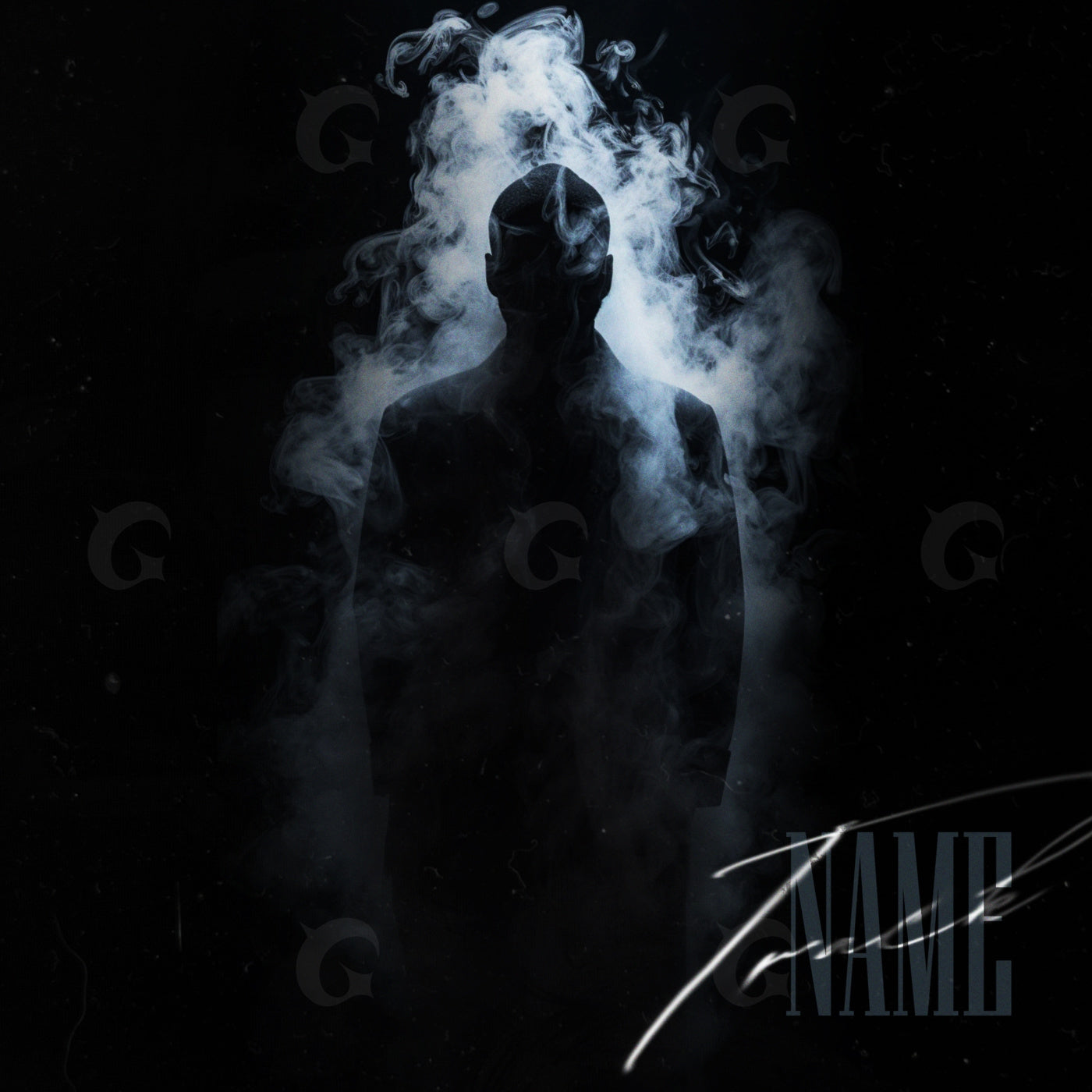 Silhouette among smoke