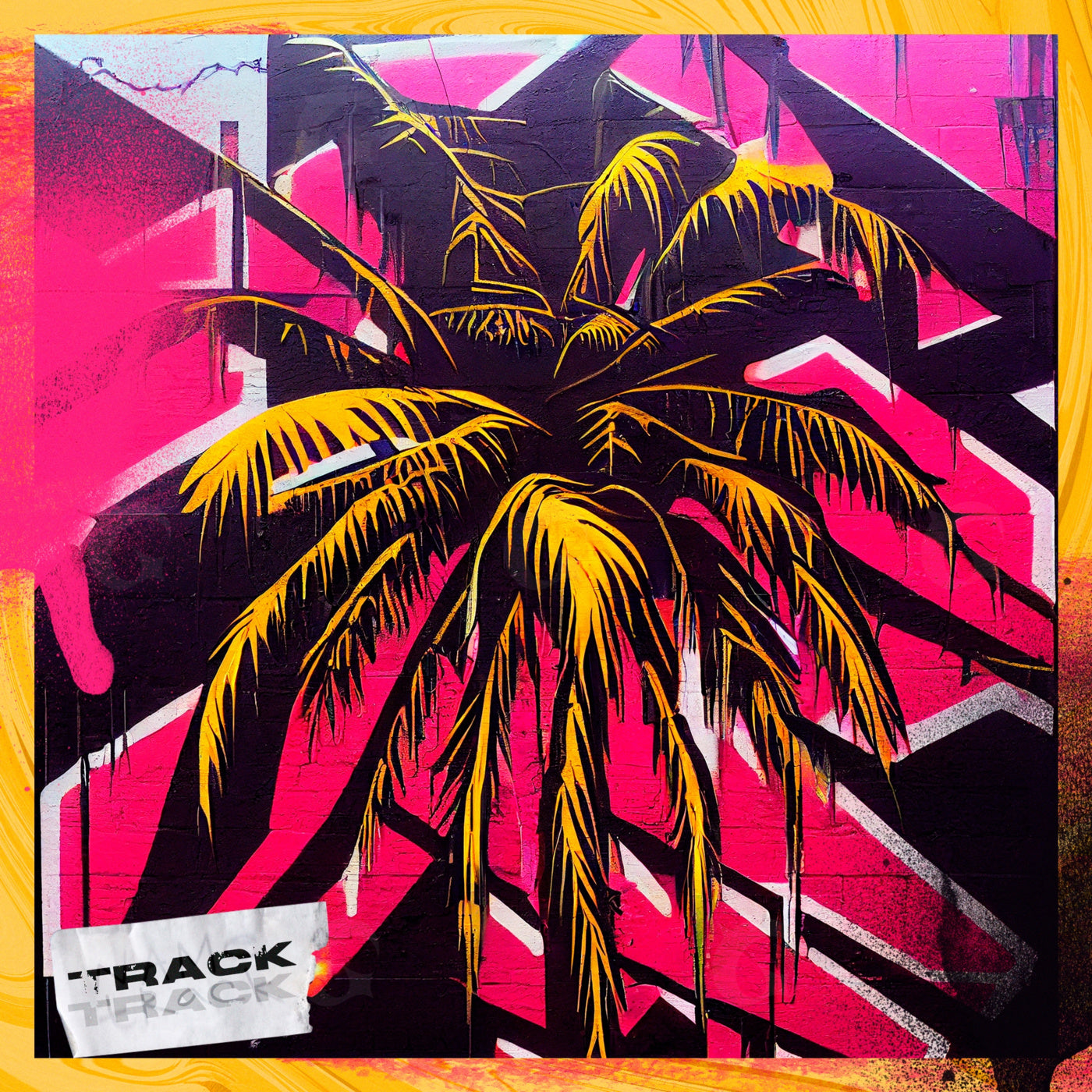Neon palm skyline