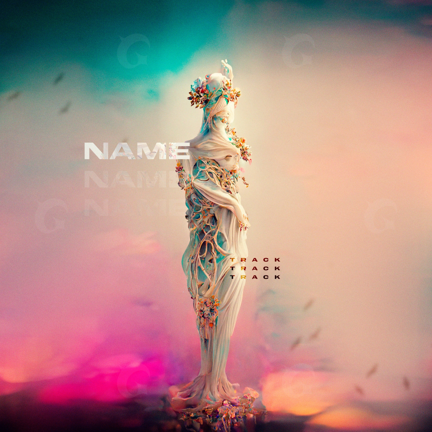 Ethereal floral statue