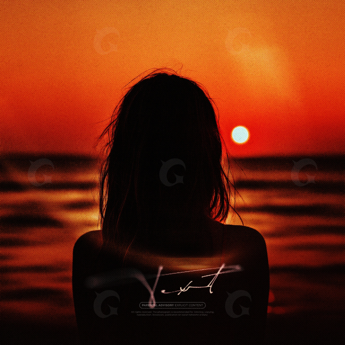 Silhouette watching sunset