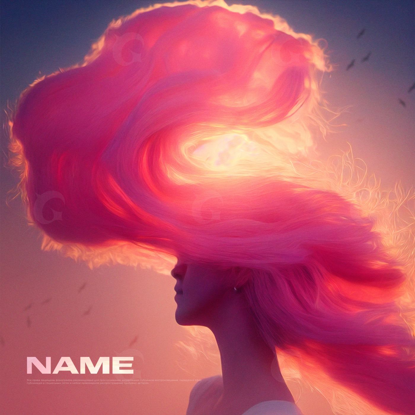 Silhouetted woman with hair