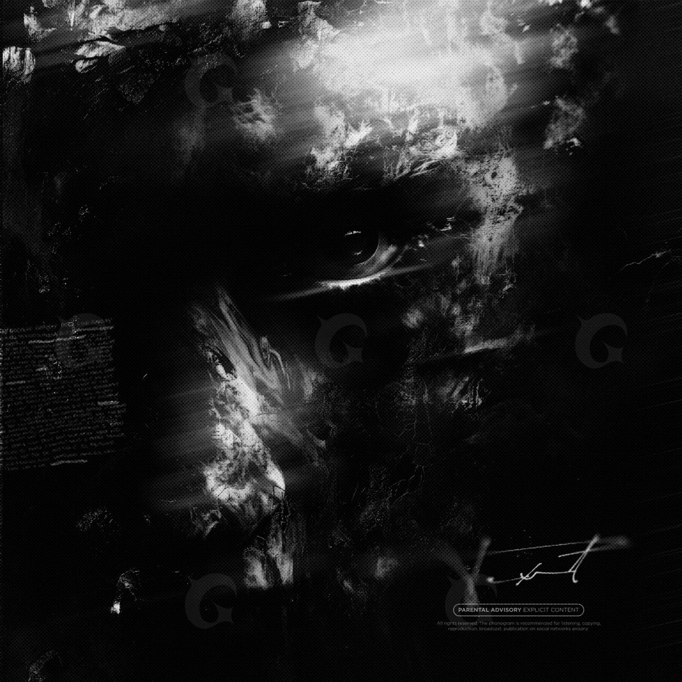 Haunting shadowed face