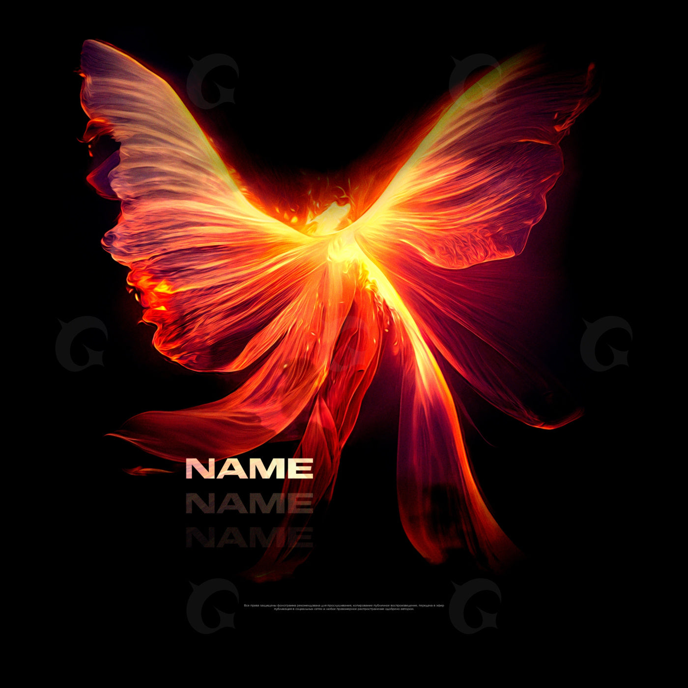 Phoenix winged flame