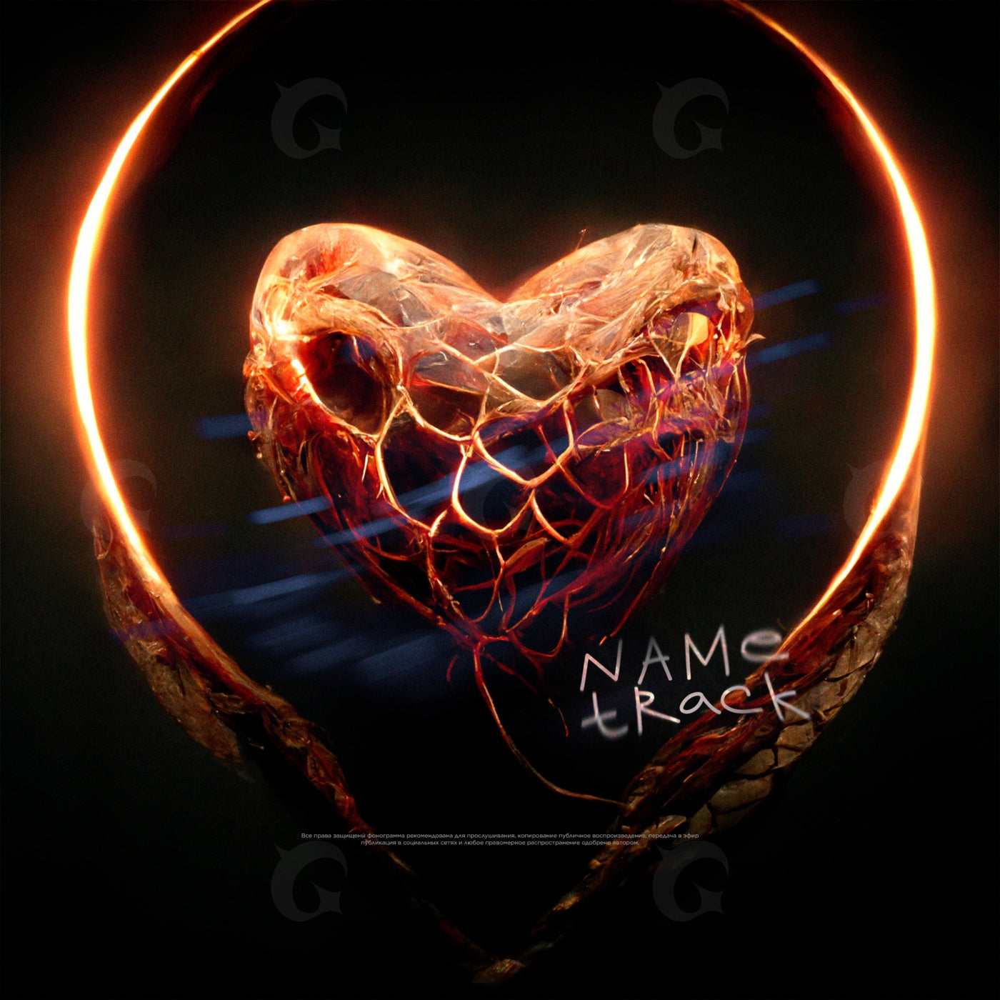 Fiery webbed heart