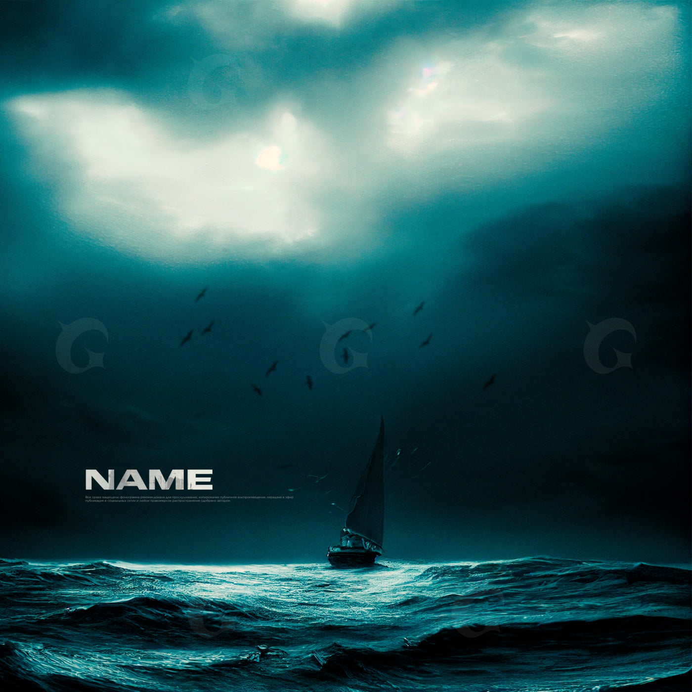 Sailboat beneath storm
