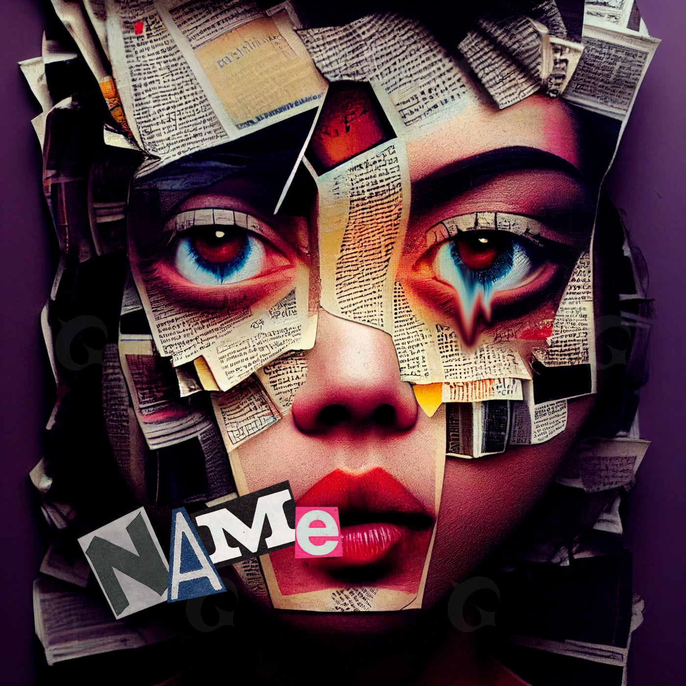 Eyes amidst paper