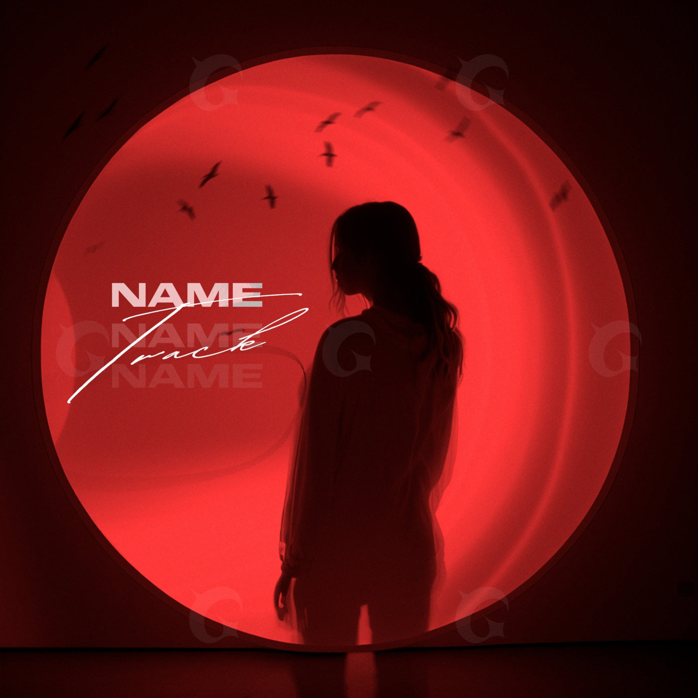 Silhouette beneath halo