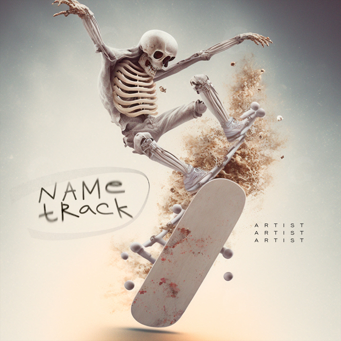 Skeleton skateboard air