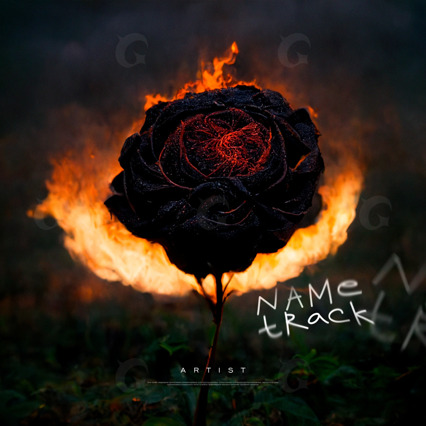 Burning rose bloom
