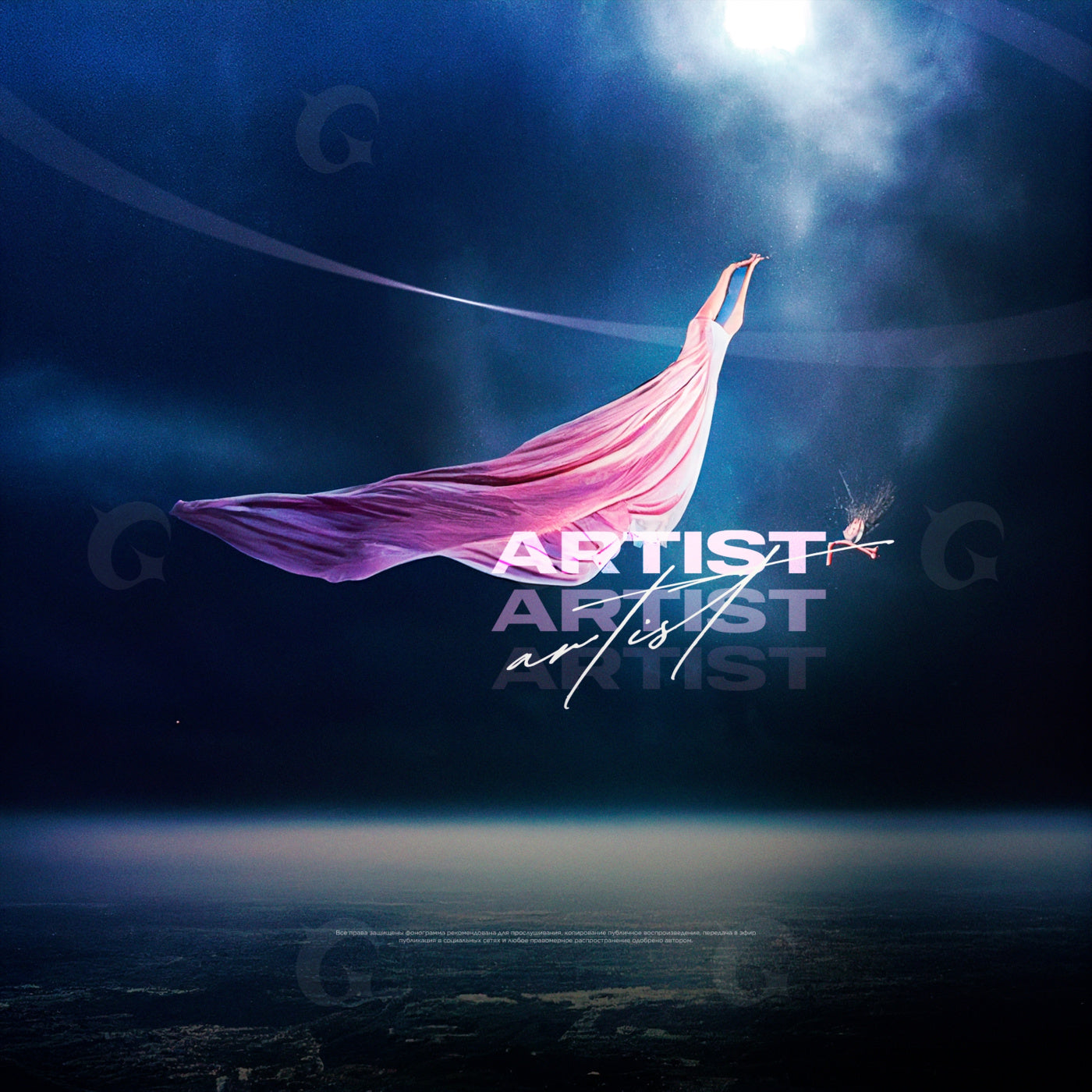 Woman floating above