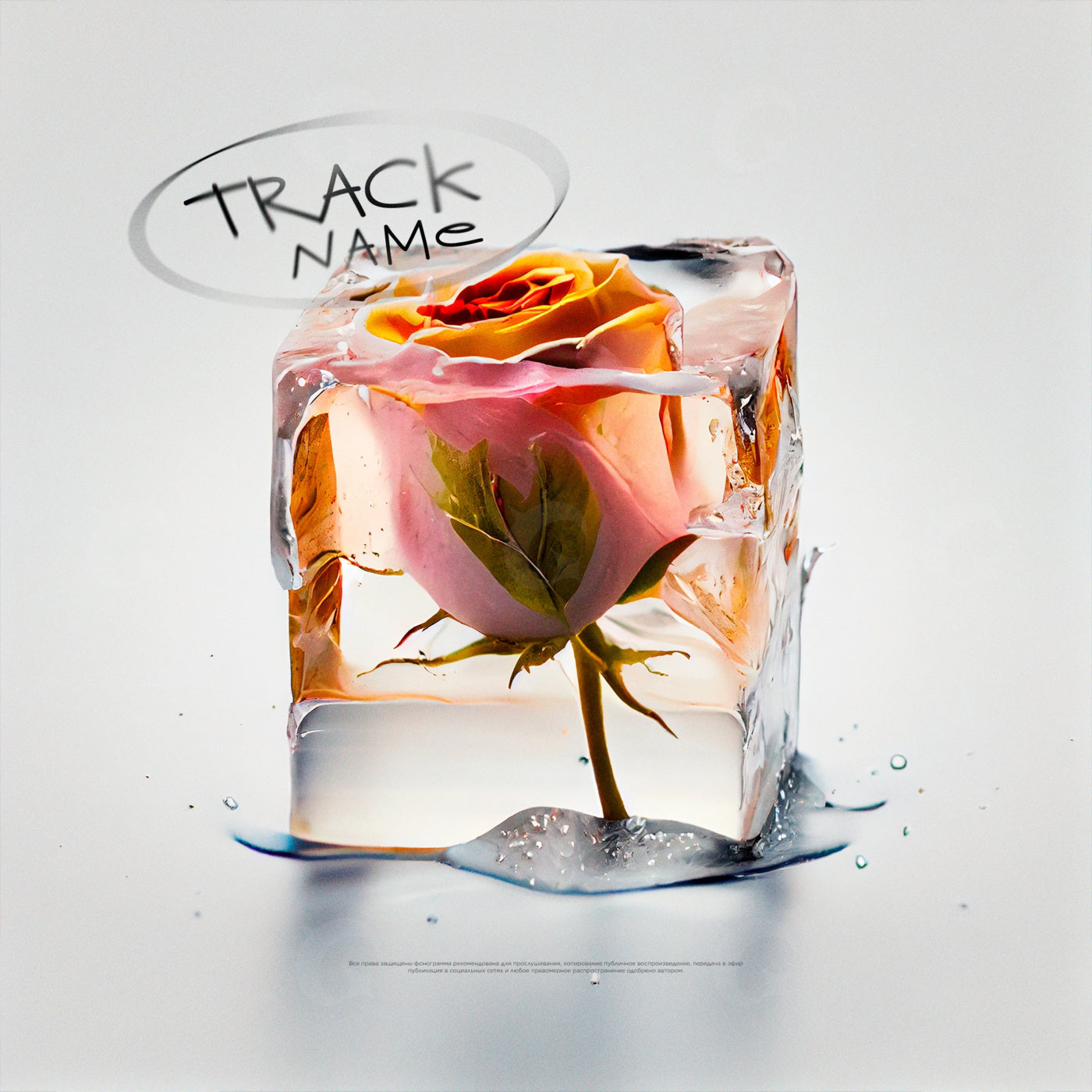 Rose frozen in time